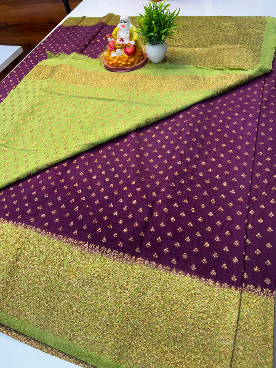 Premium khaddi Georgette Saree with Buttas & Rich Pallu | Padmavathi Silks and Sarees