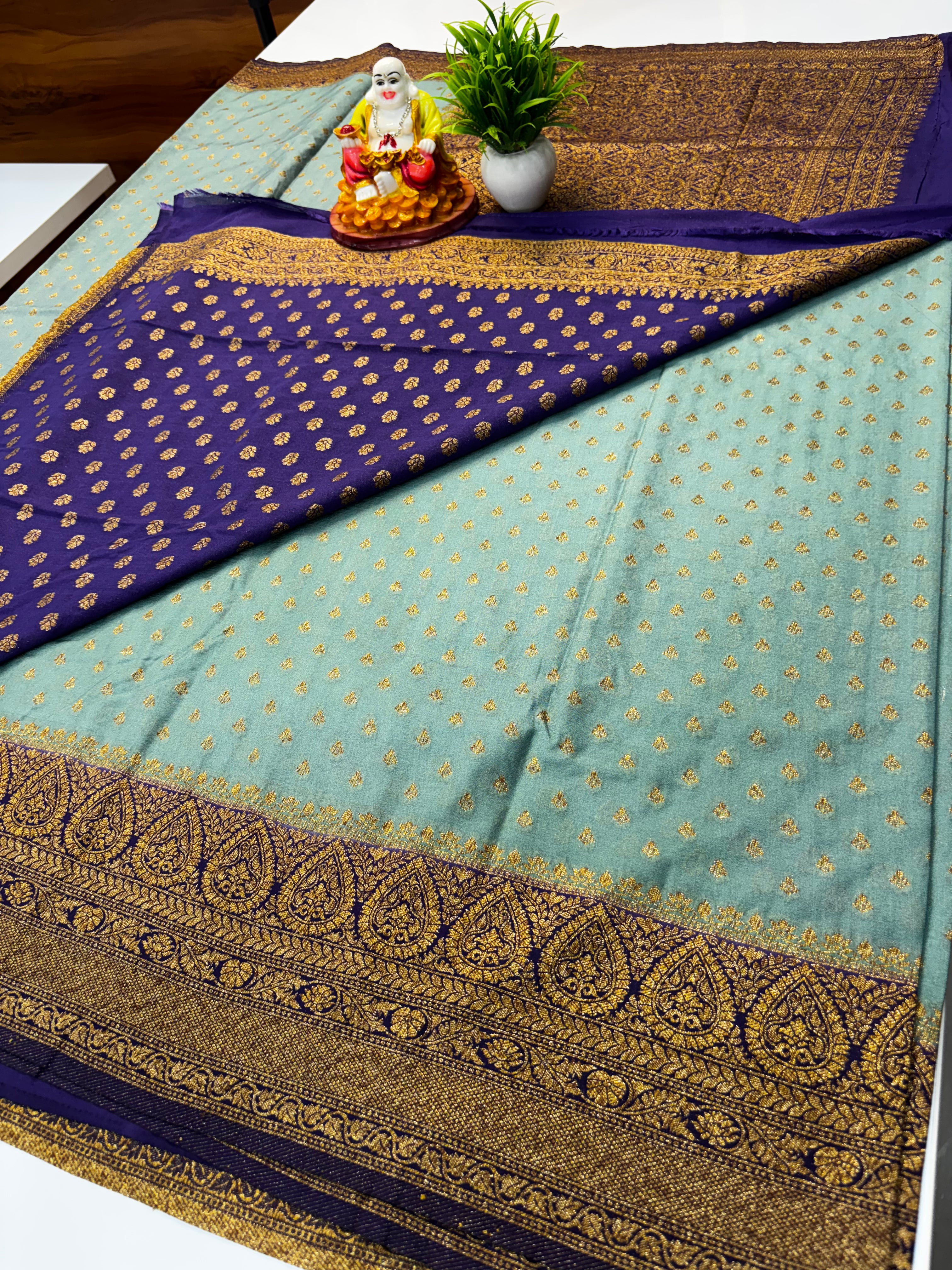 Premium khaddi Georgette Saree with Buttas & Rich Pallu | Padmavathi Silks and Sarees