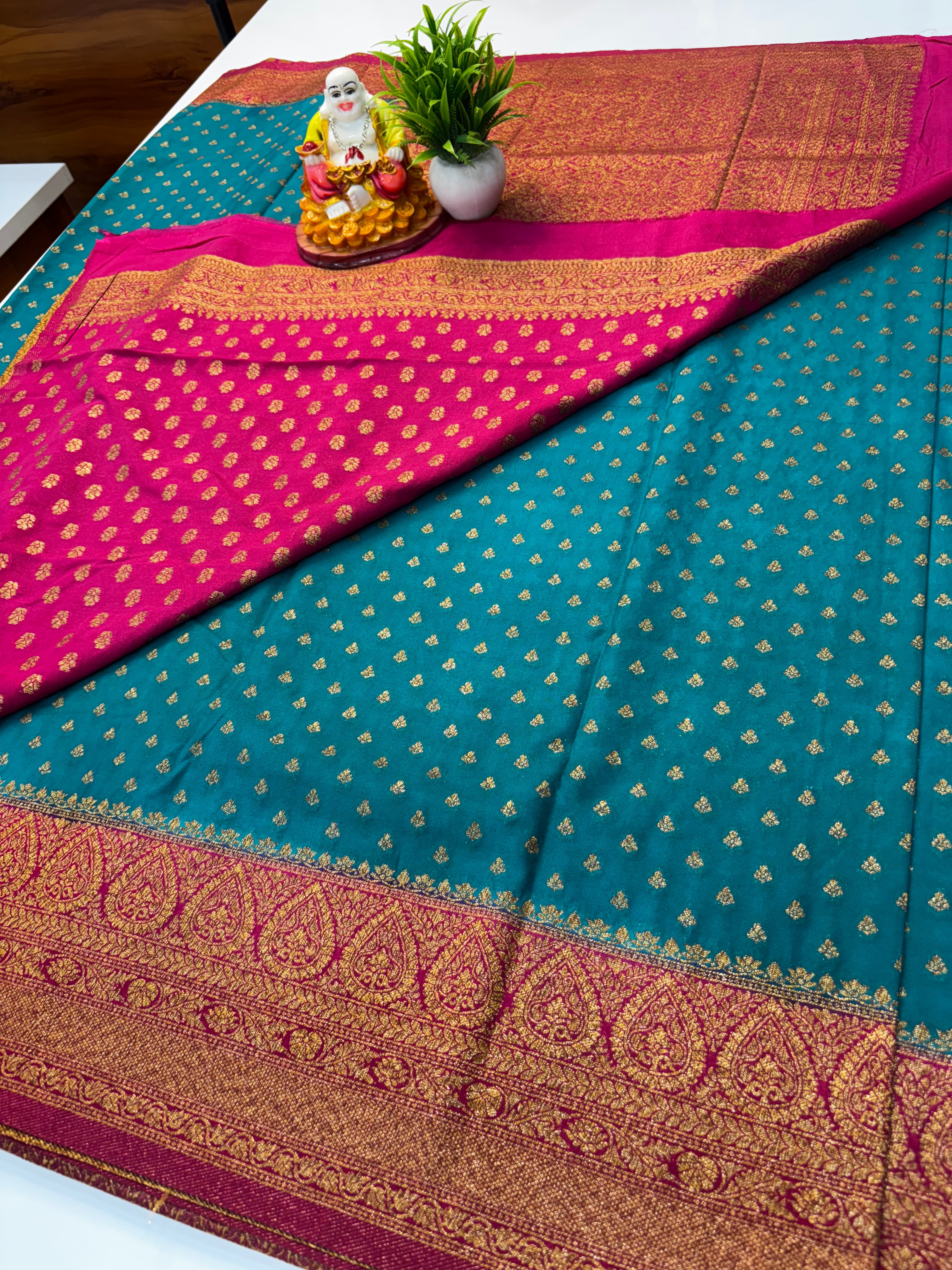 Premium khaddi Georgette Saree with Buttas & Rich Pallu | Padmavathi Silks and Sarees