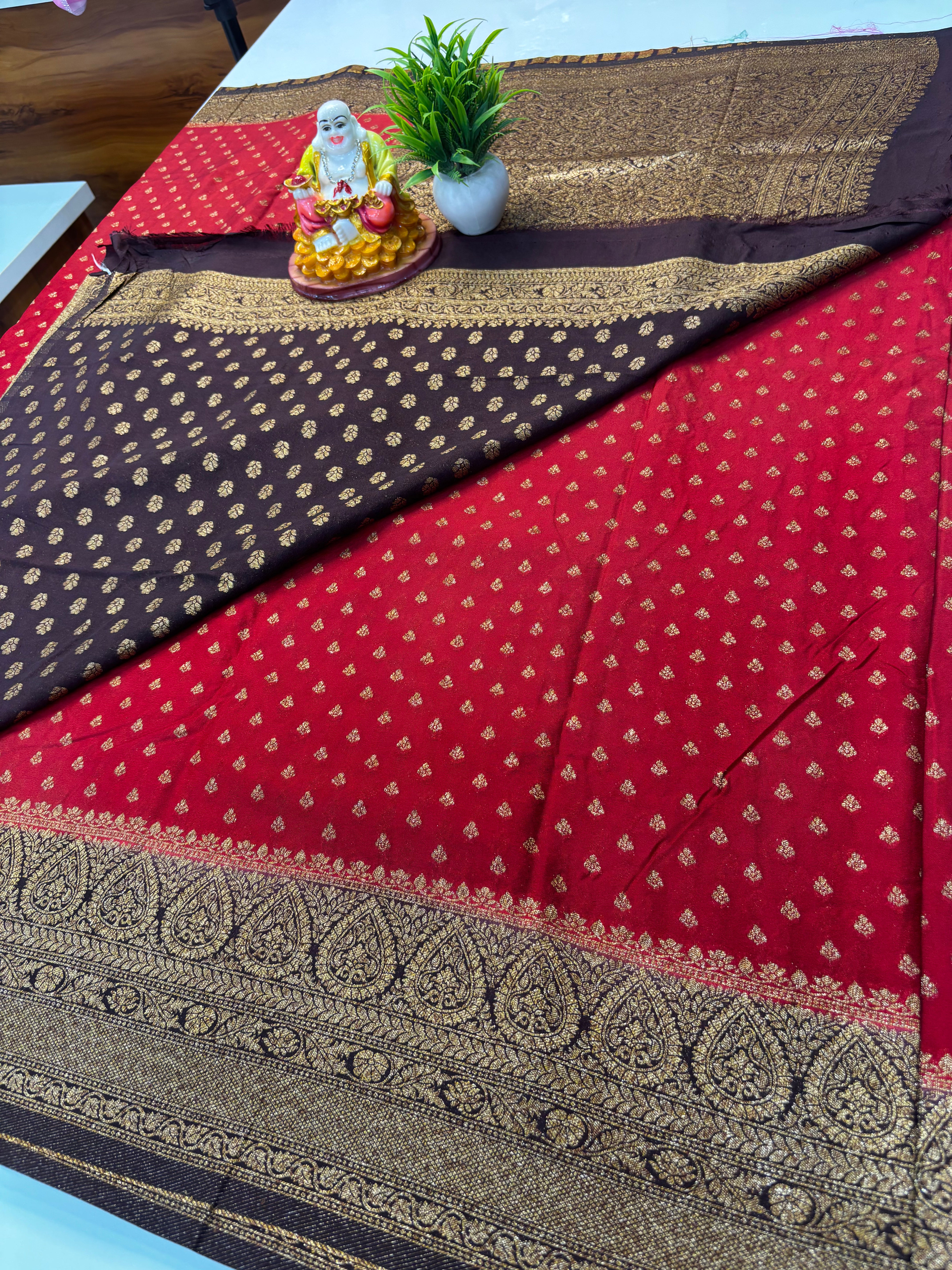 Premium khaddi Georgette Saree with Buttas & Rich Pallu | Padmavathi Silks and Sarees