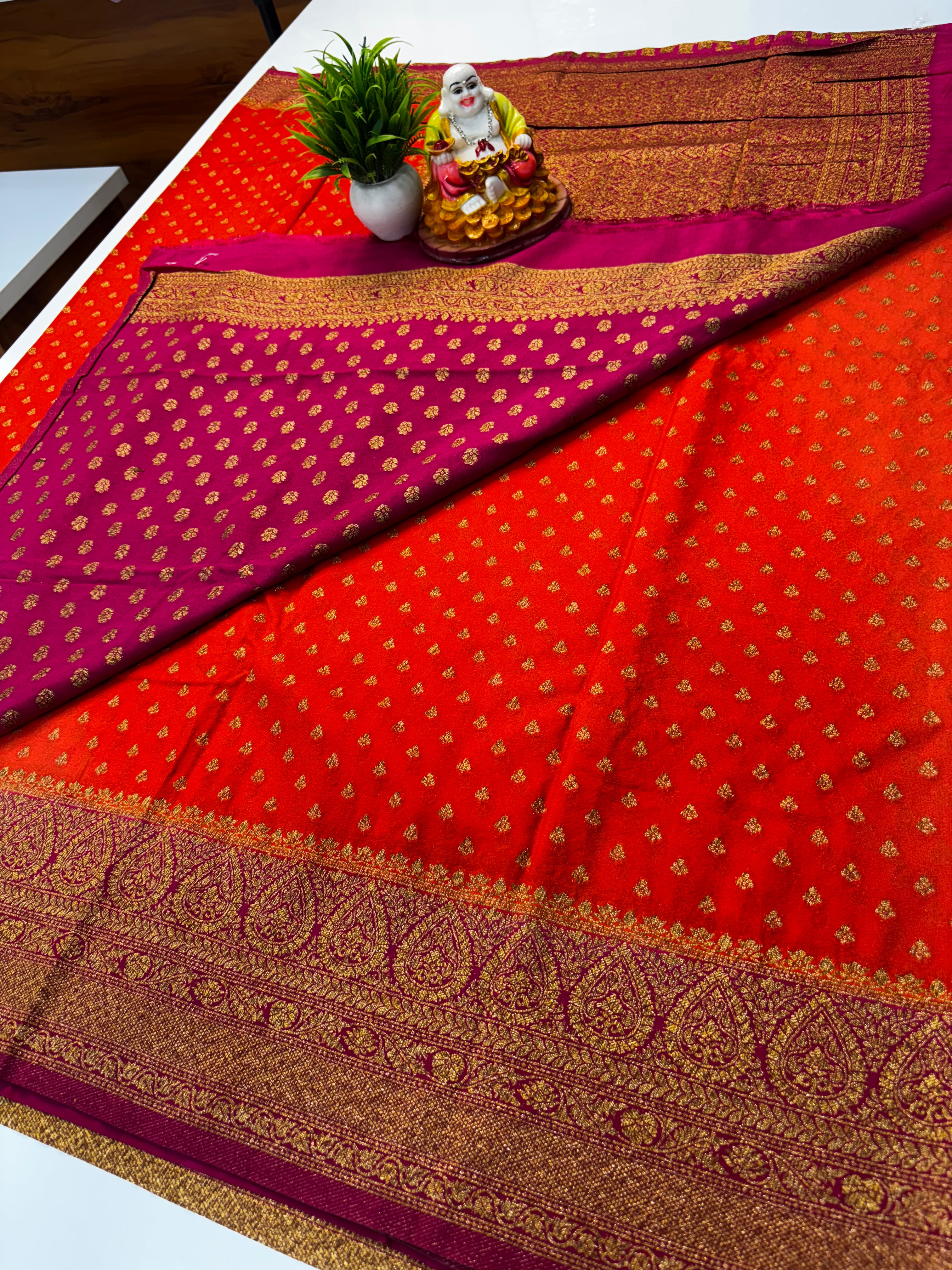 Premium khaddi Georgette Saree with Buttas & Rich Pallu | Padmavathi Silks and Sarees