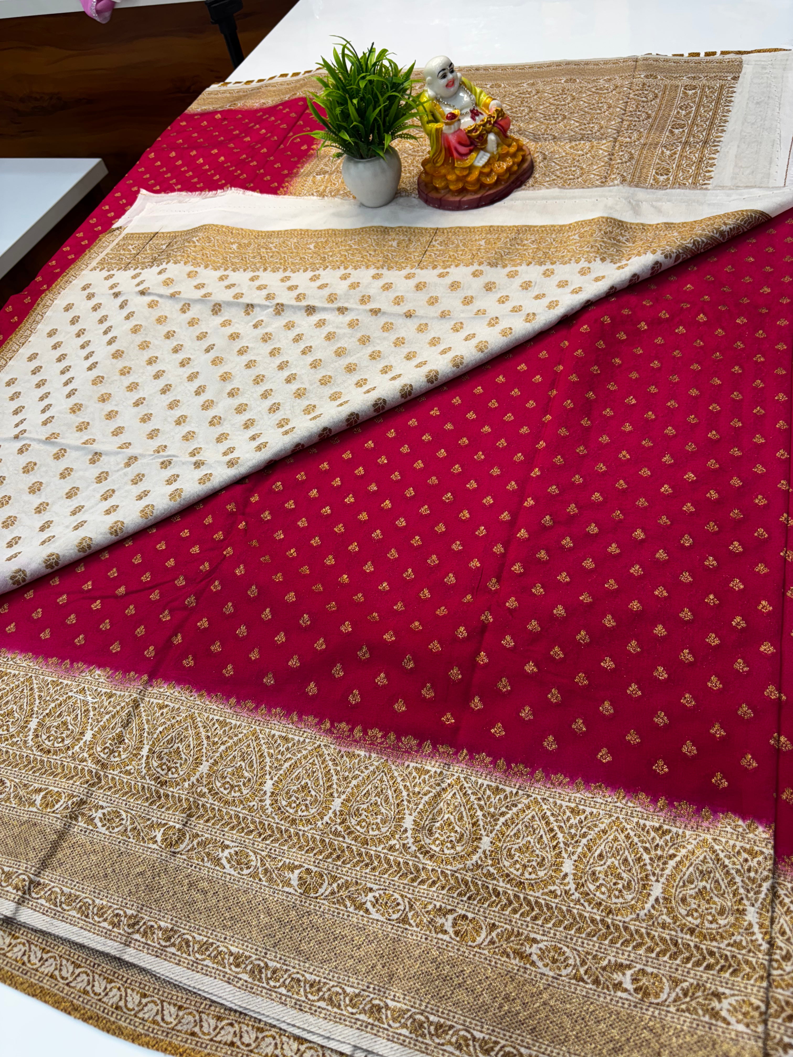 Premium khaddi Georgette Saree with Buttas & Rich Pallu | Padmavathi Silks and Sarees
