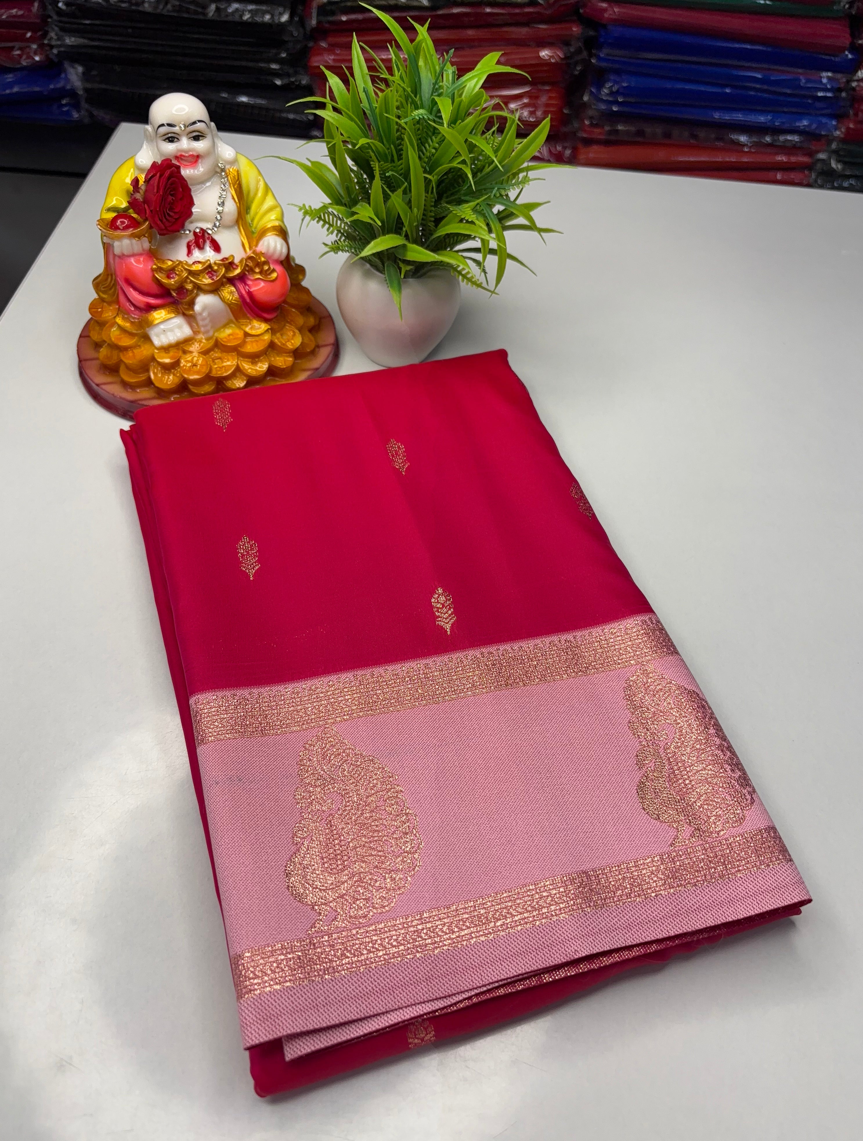 Premium Semi Silk Saree with Beautiful Buttas & Rich Pallu