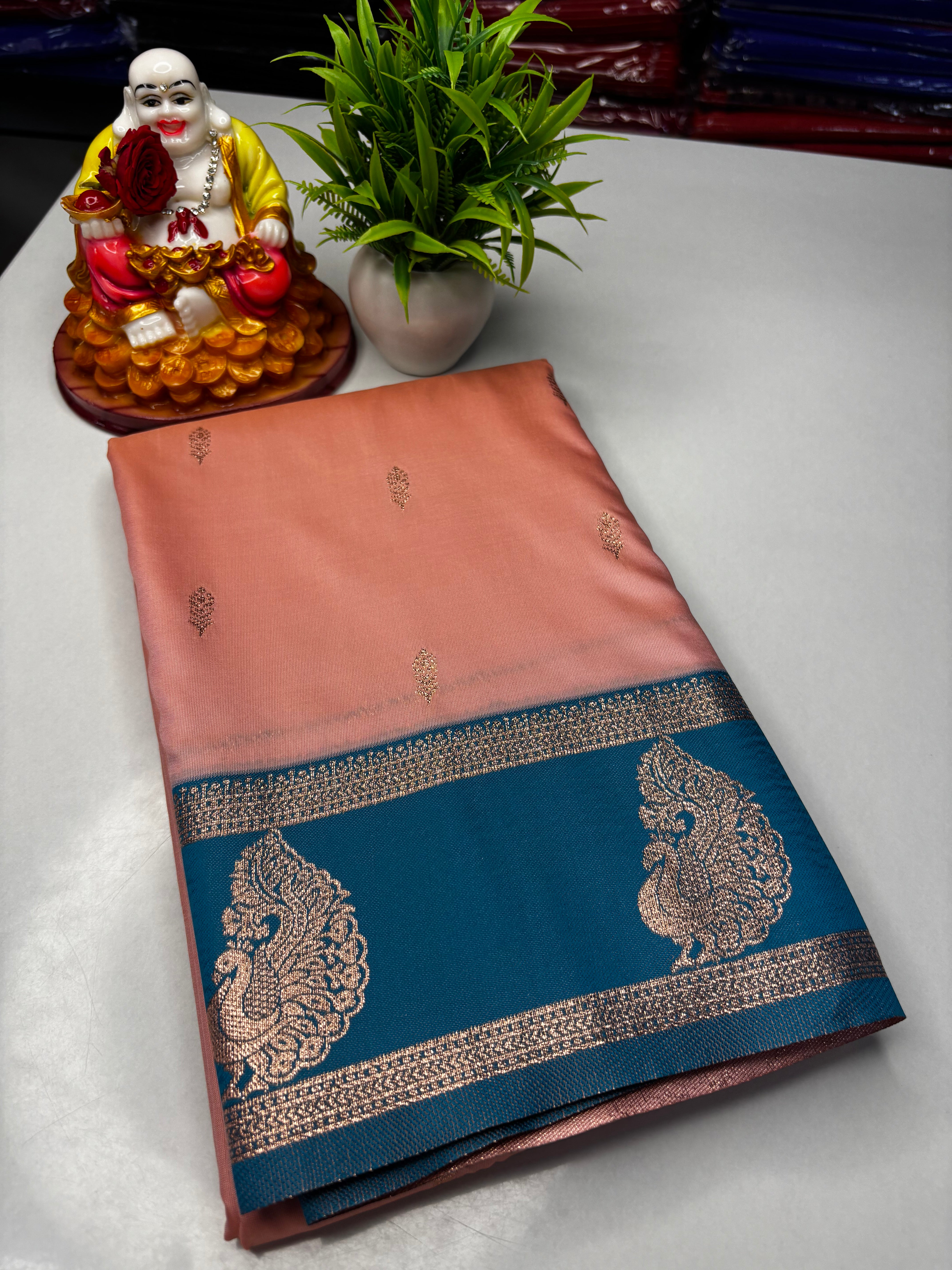 Premium Semi Silk Saree with Beautiful Buttas & Rich Pallu