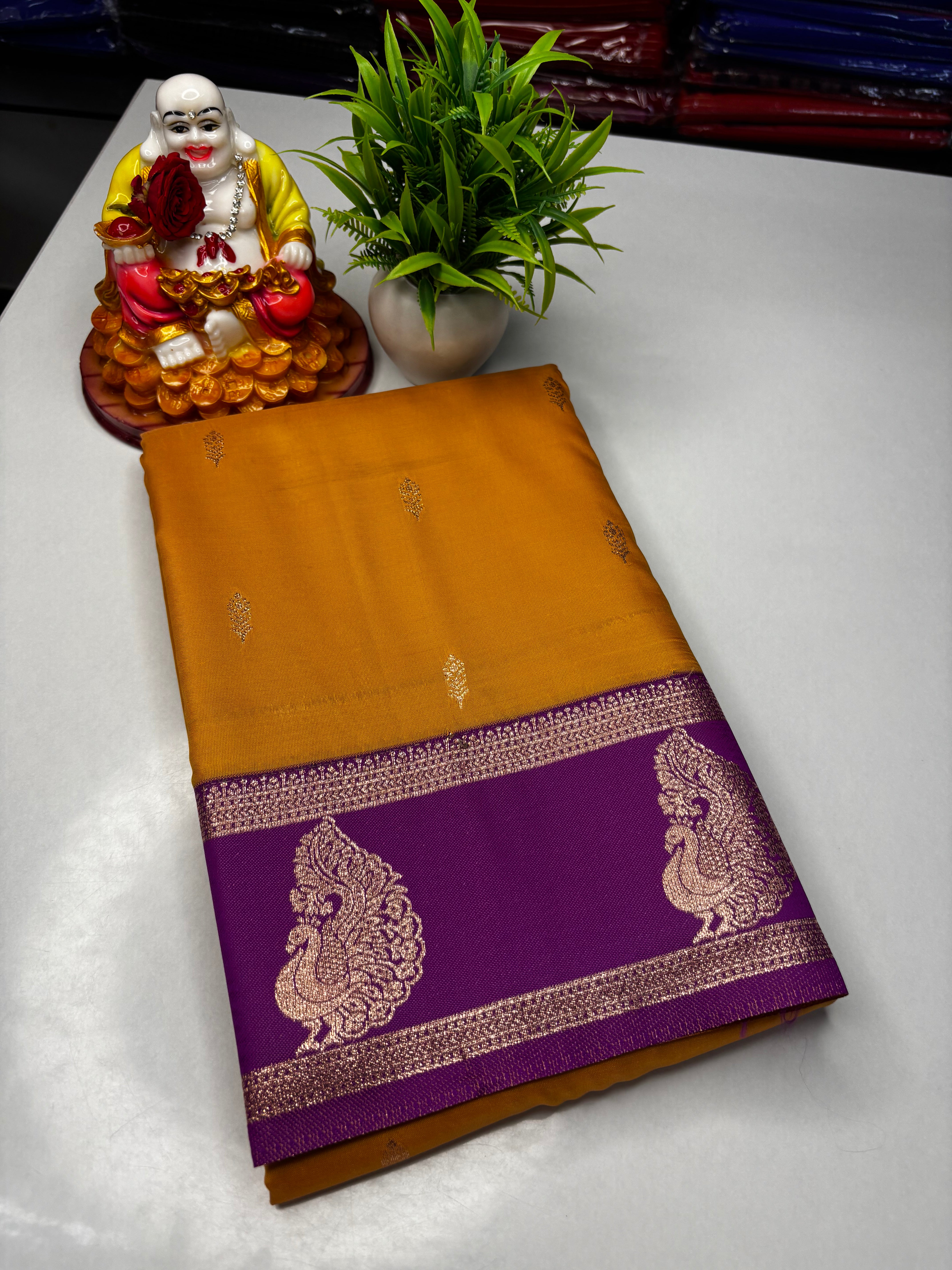 Premium Semi Silk Saree with Beautiful Buttas & Rich Pallu