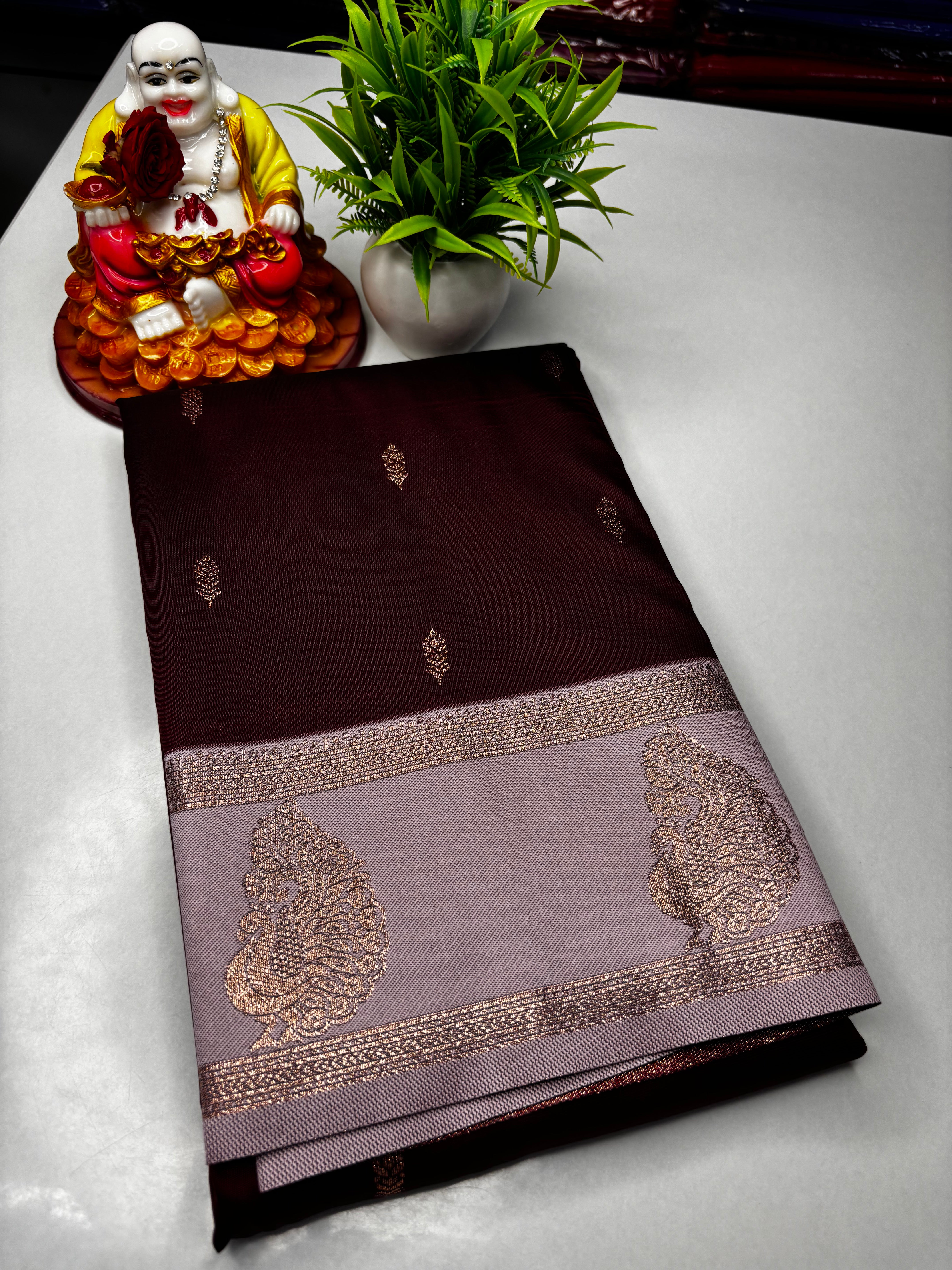 Premium Semi Silk Saree with Beautiful Buttas & Rich Pallu