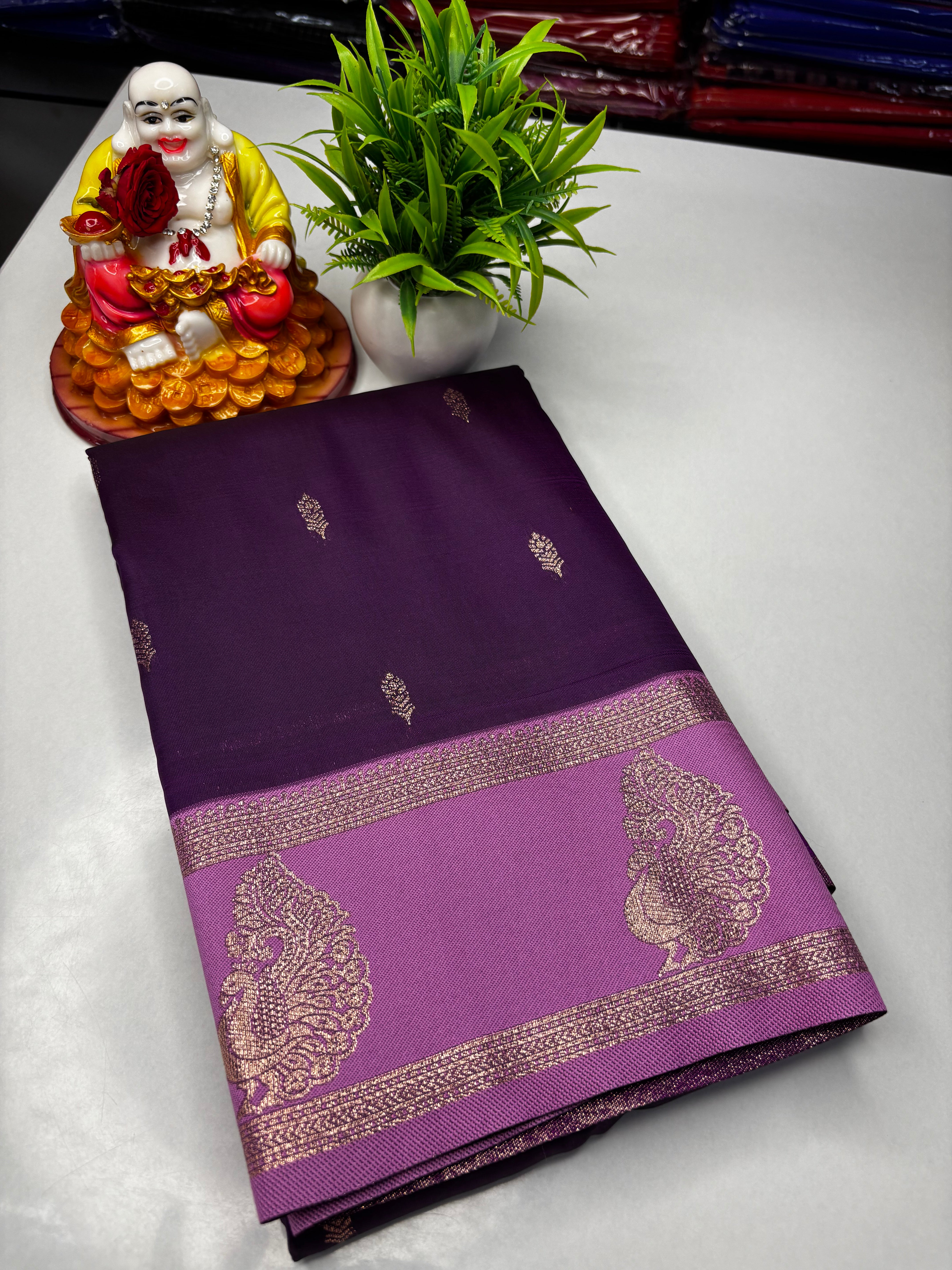 Premium Semi Silk Saree with Beautiful Buttas & Rich Pallu