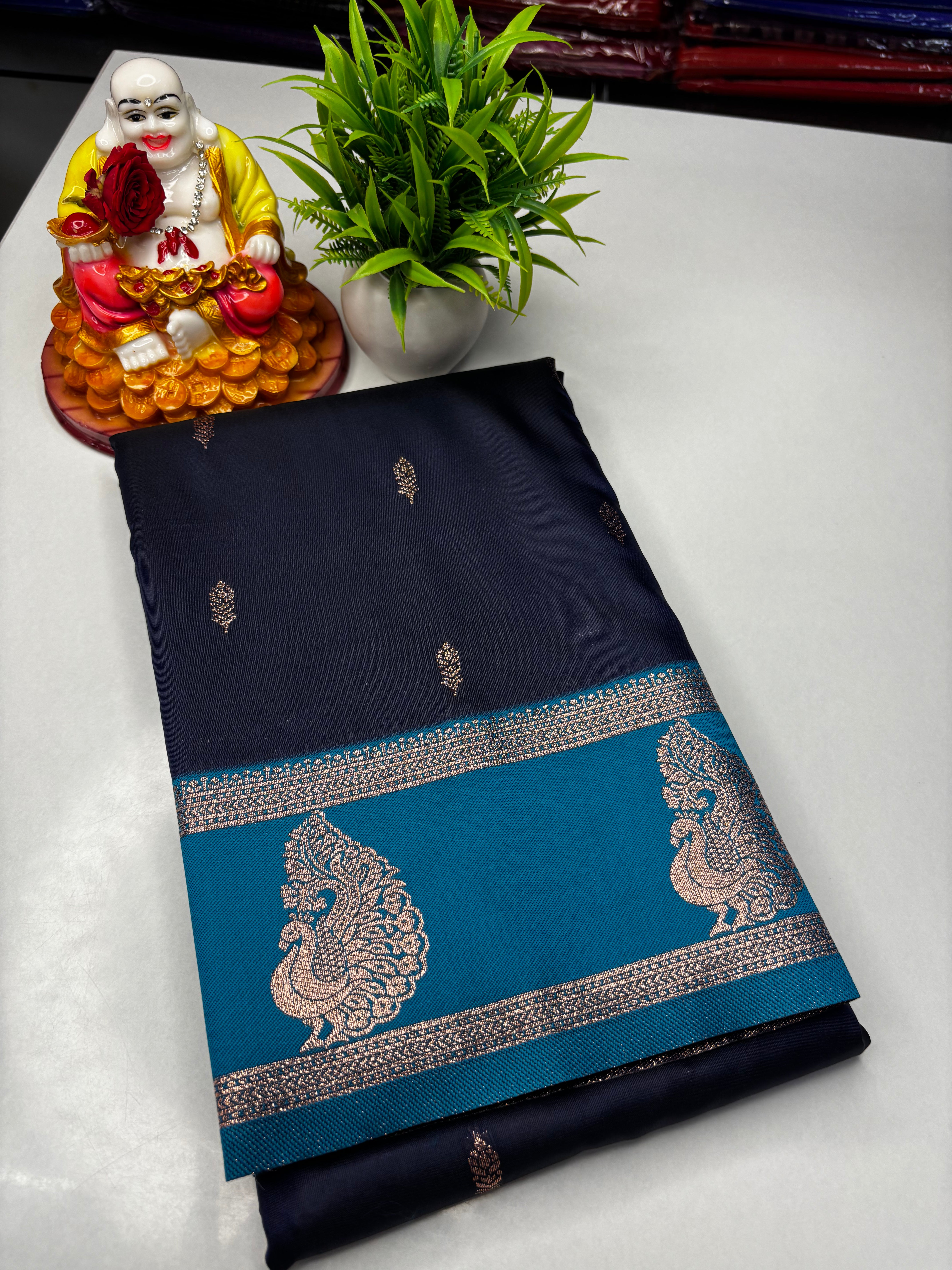 Premium Semi Silk Saree with Beautiful Buttas & Rich Pallu