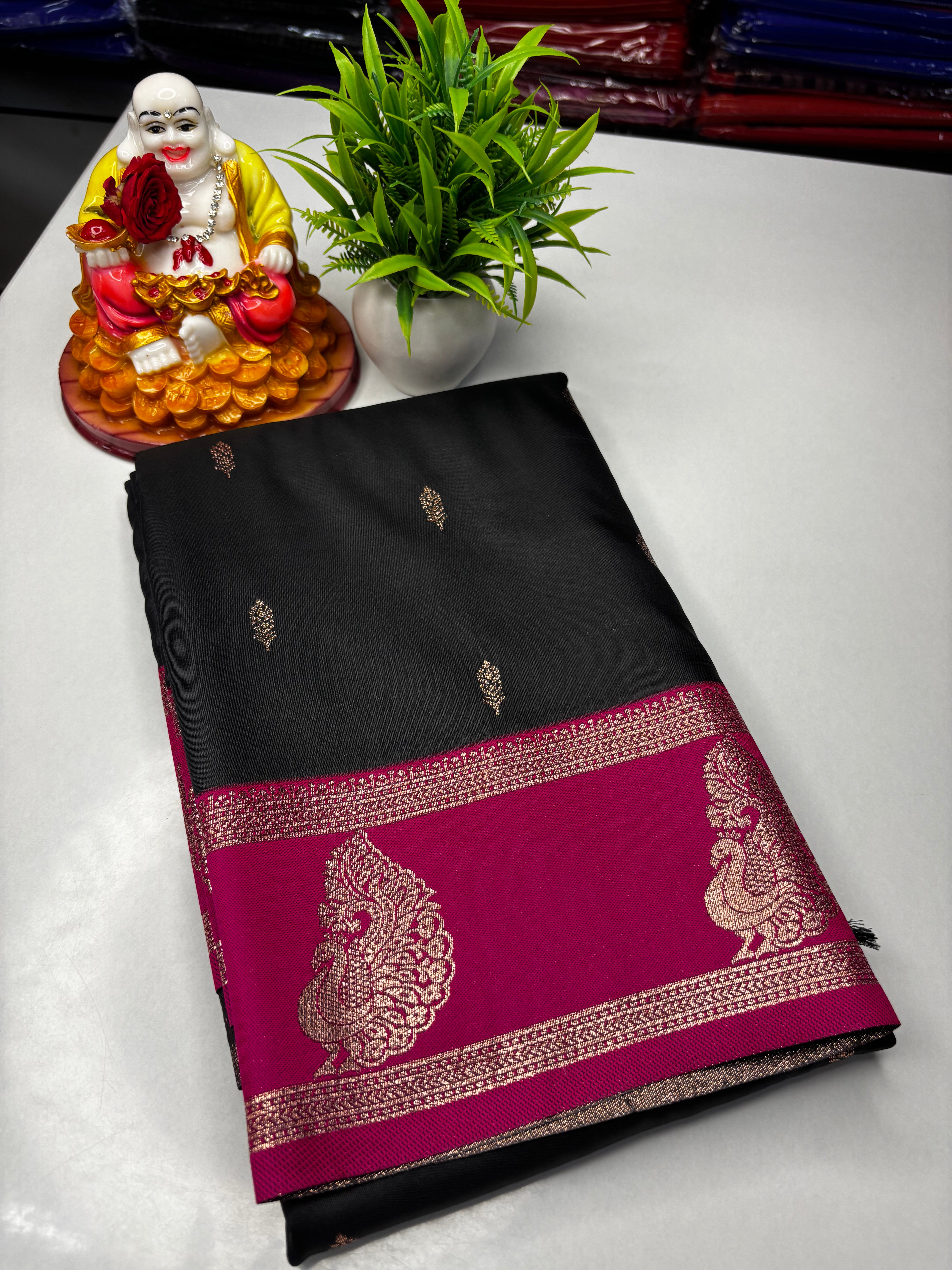 Premium Semi Silk Saree with Beautiful Buttas & Rich Pallu