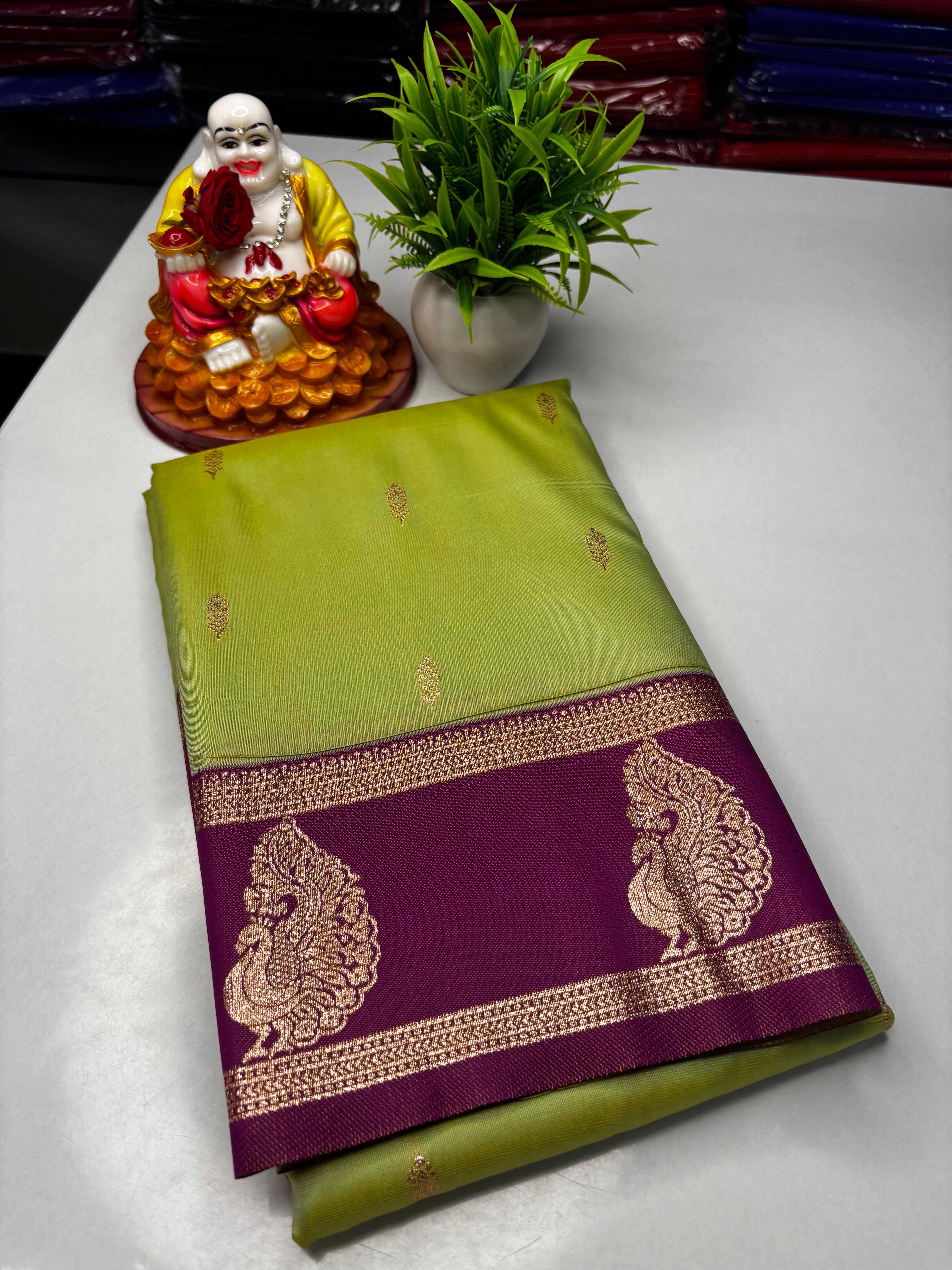 Premium Semi Silk Saree with Beautiful Buttas & Rich Pallu