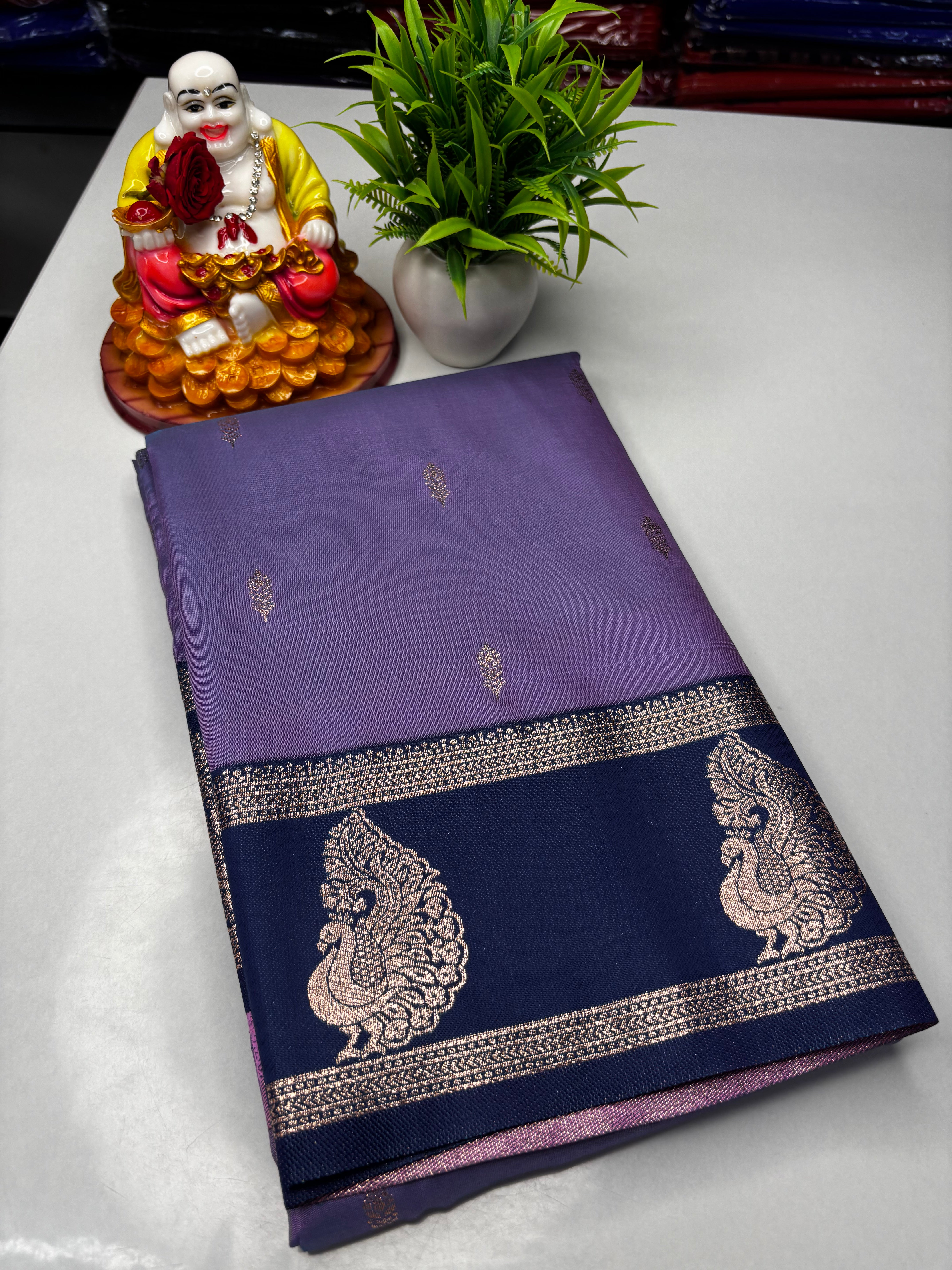 Premium Semi Silk Saree with Beautiful Buttas & Rich Pallu