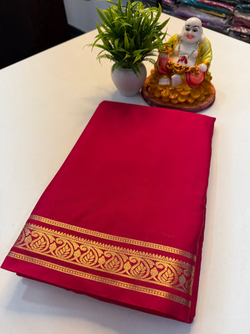 Premium Mysore Crepe Silk Saree with Small Mango Border & Chit Pallu…