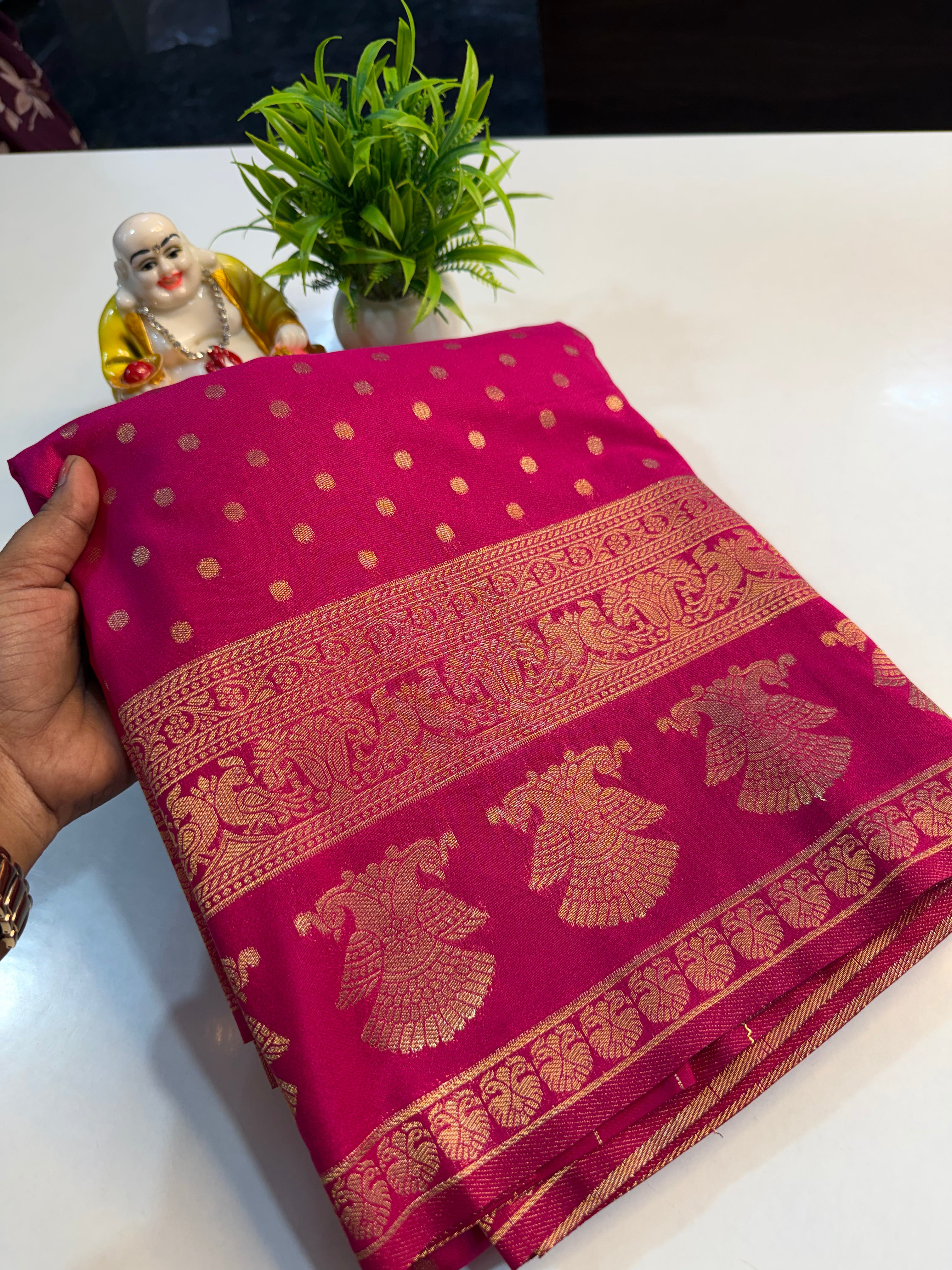 Premium Georgette Saree with Ganda Berunda Design with rich pallu…