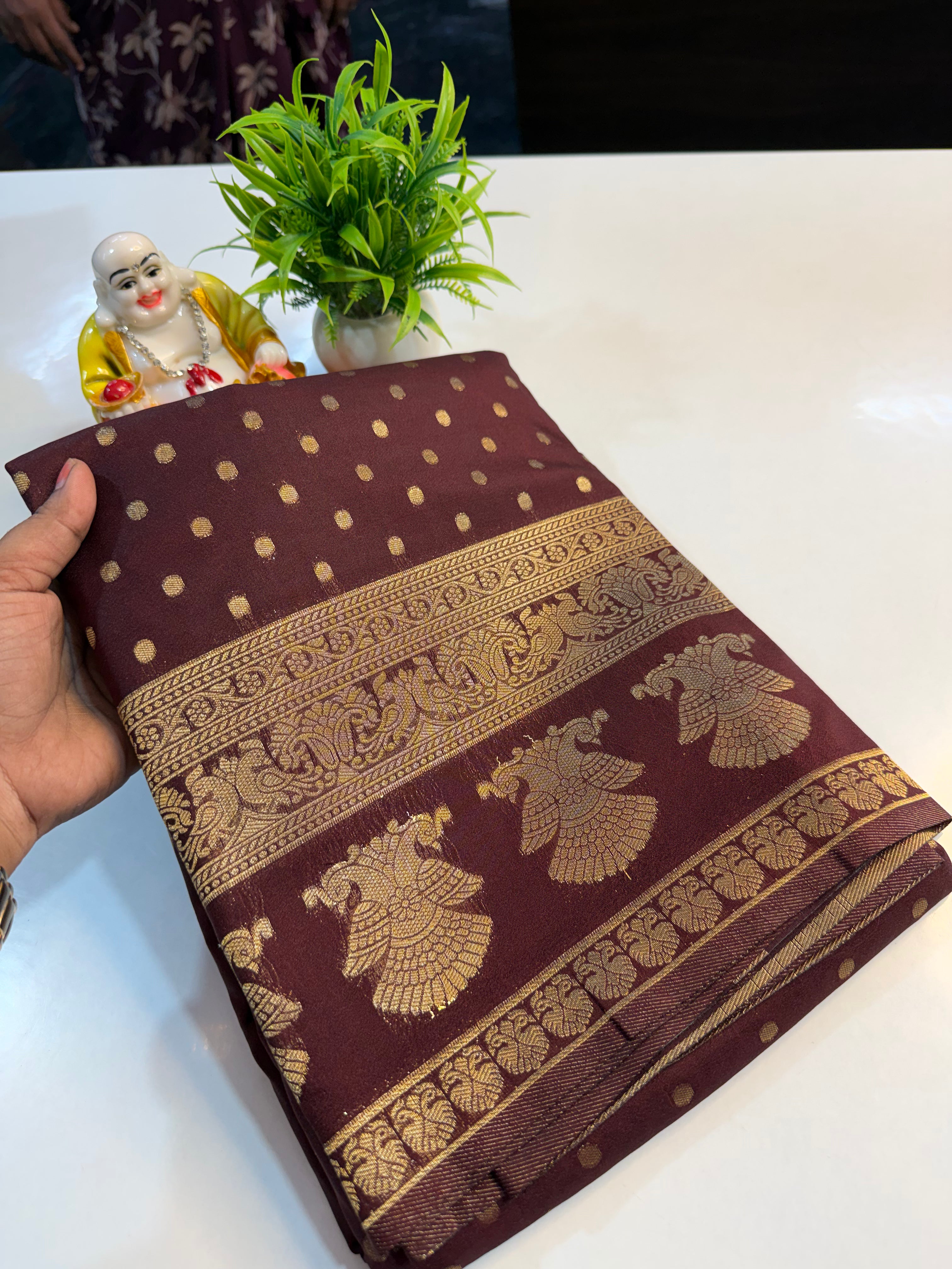 Premium Georgette Saree with Ganda Berunda Design with rich pallu…