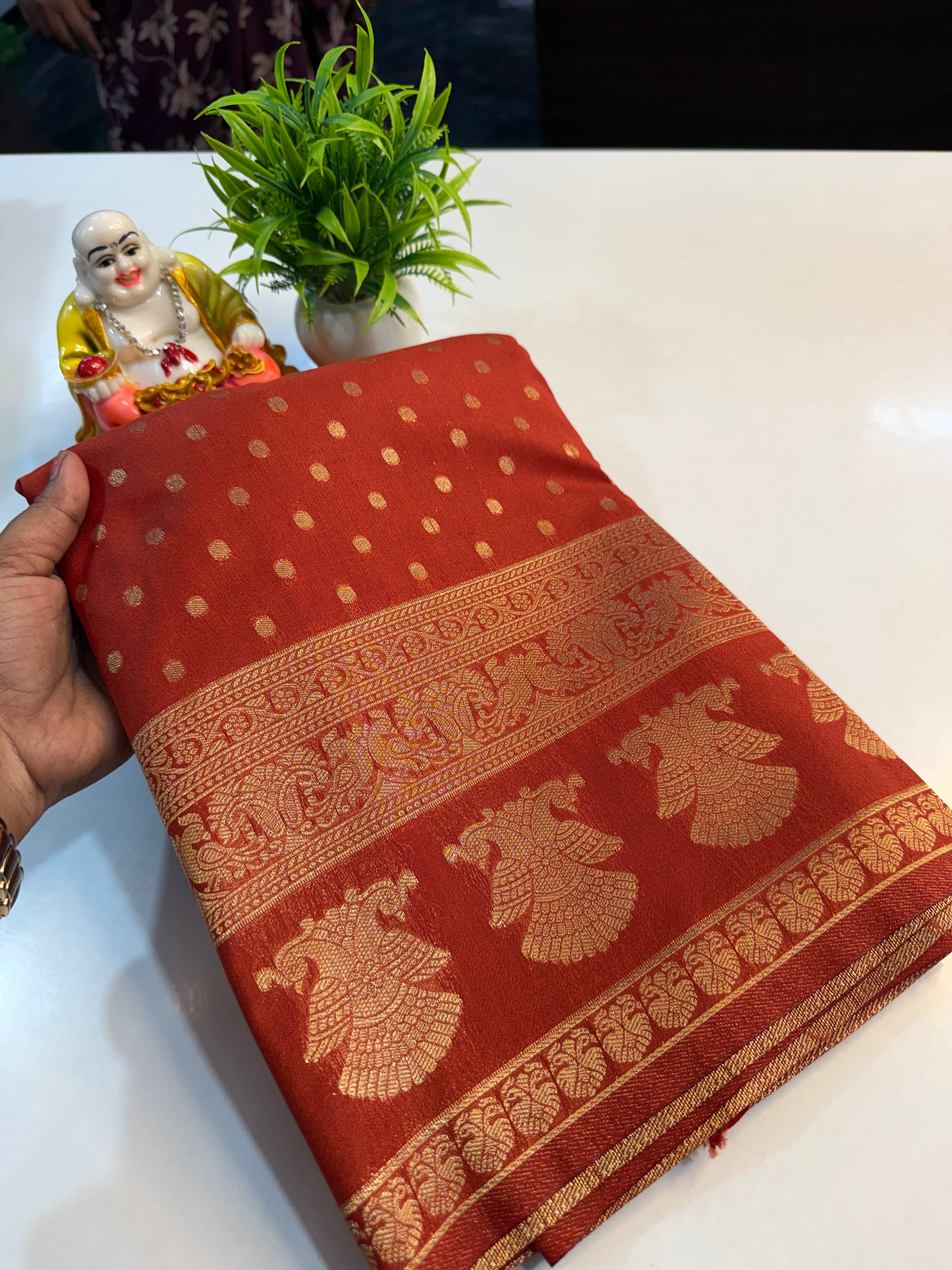 Premium Georgette Saree with Ganda Berunda Design with rich pallu…