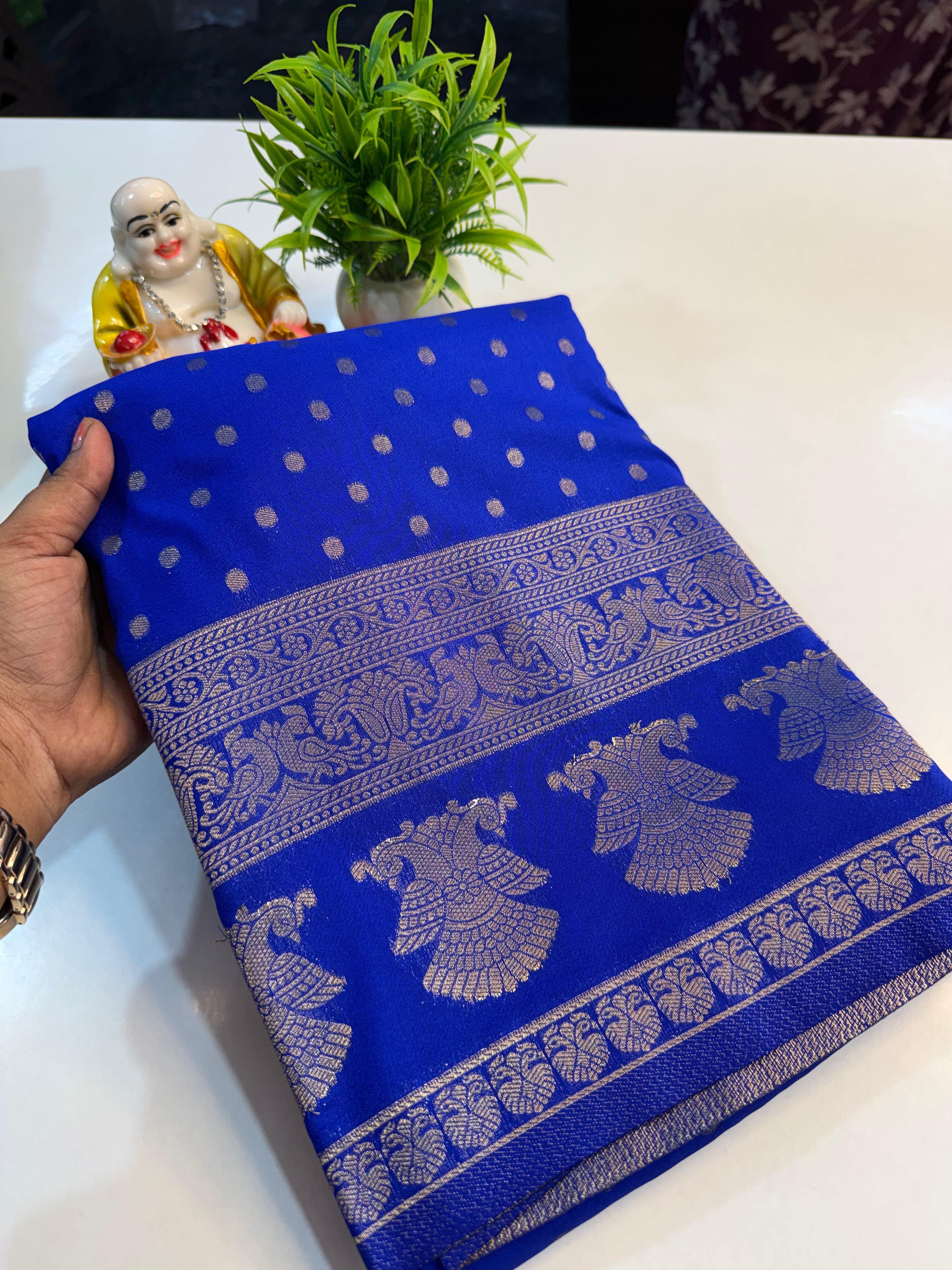 Premium Georgette Saree with Ganda Berunda Design with rich pallu…