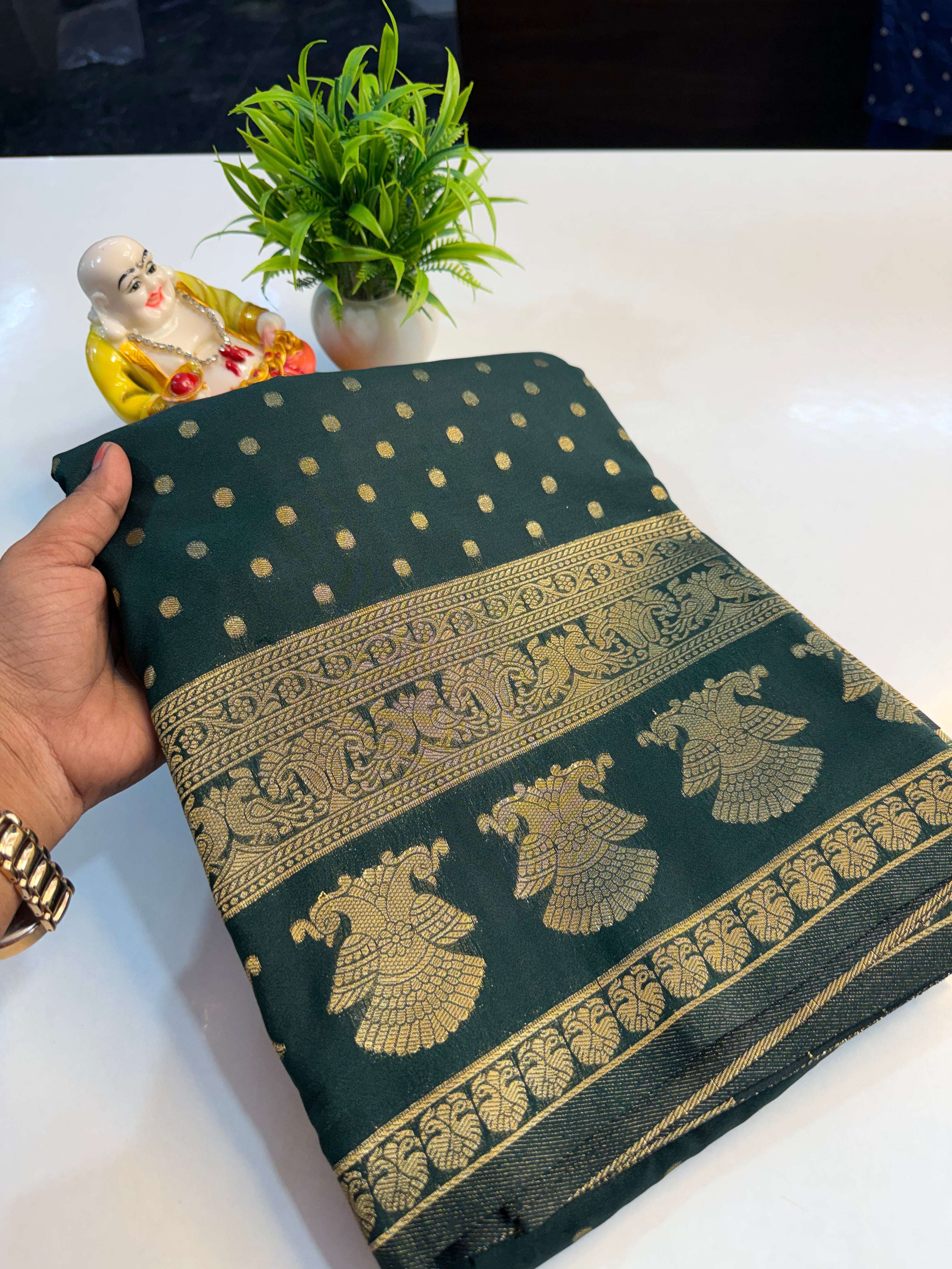Premium Georgette Saree with Ganda Berunda Design with rich pallu…