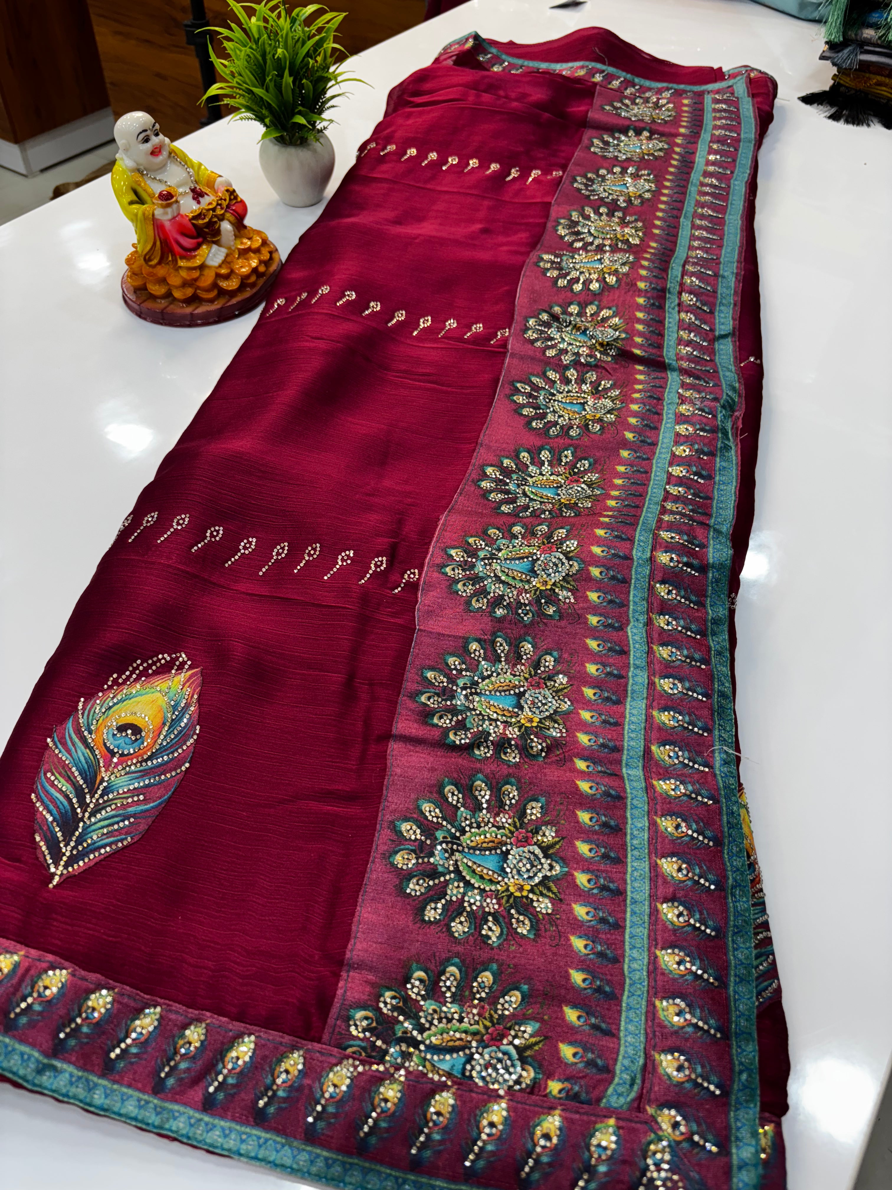 Premium Designer Wear Saree with Mayuri Design | Padmavathi Silks