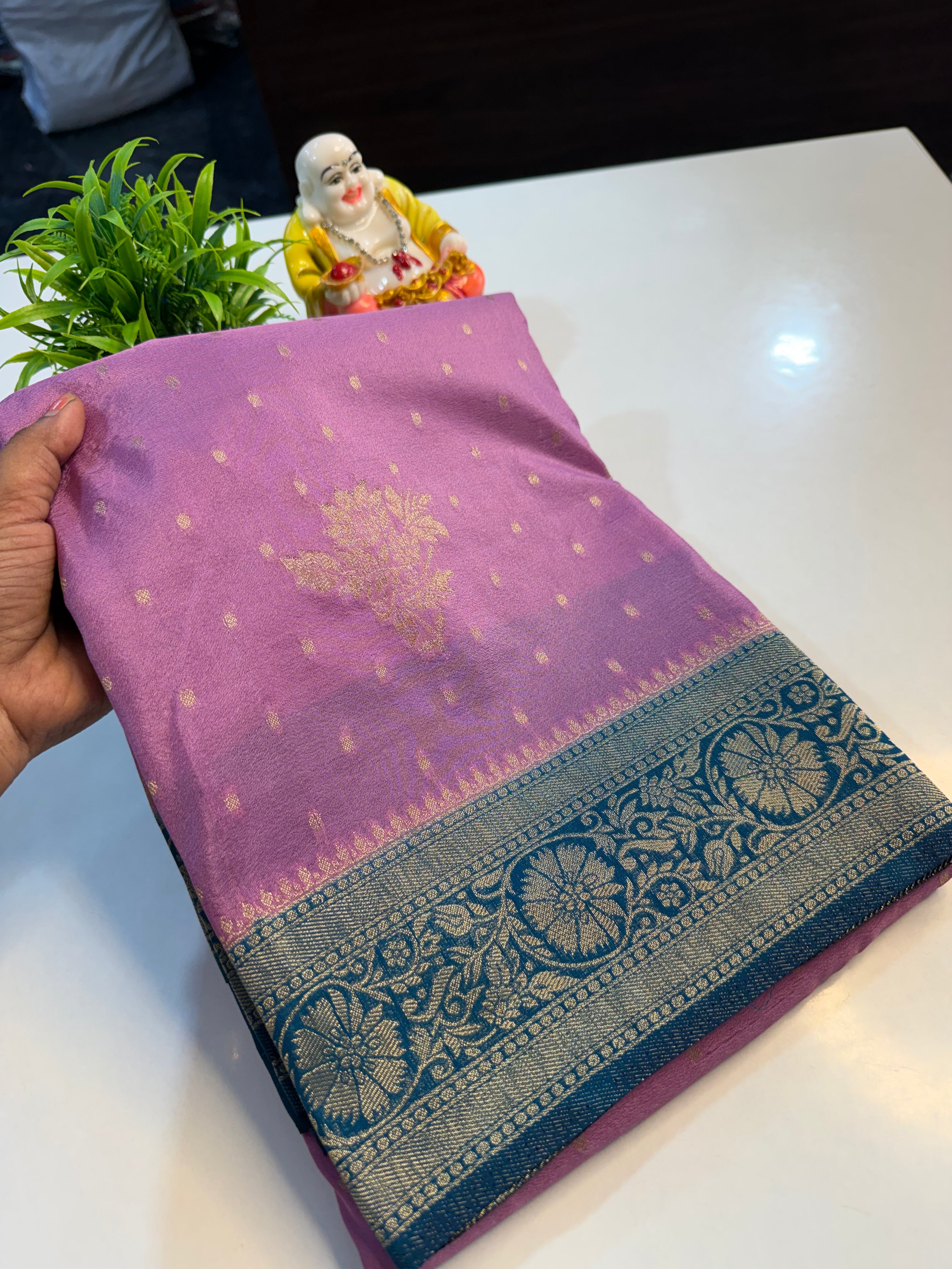 Georgette Saree with Buttas & Rich Pallu | Butta Blouse…