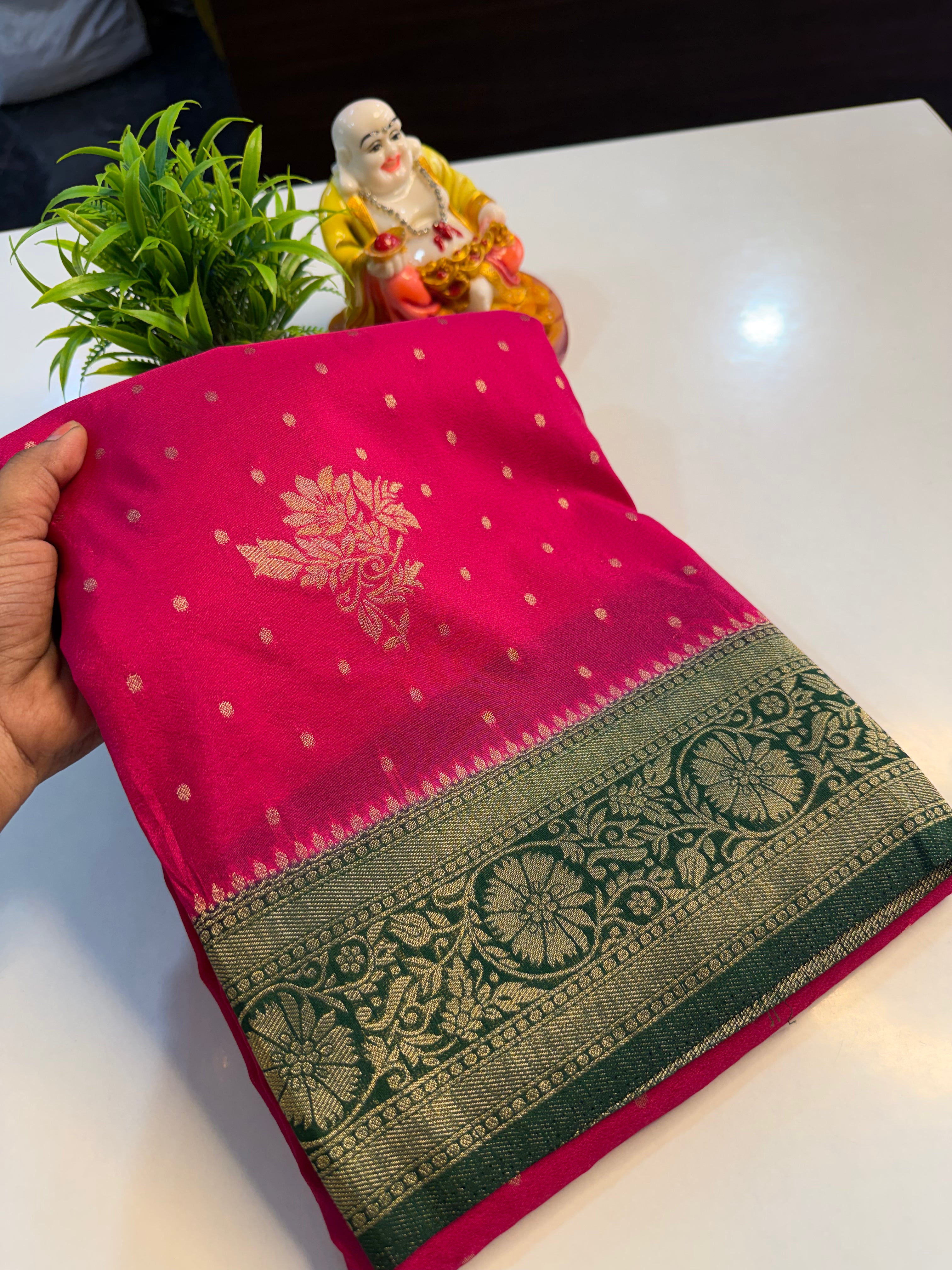 Georgette Saree with Buttas & Rich Pallu | Butta Blouse…