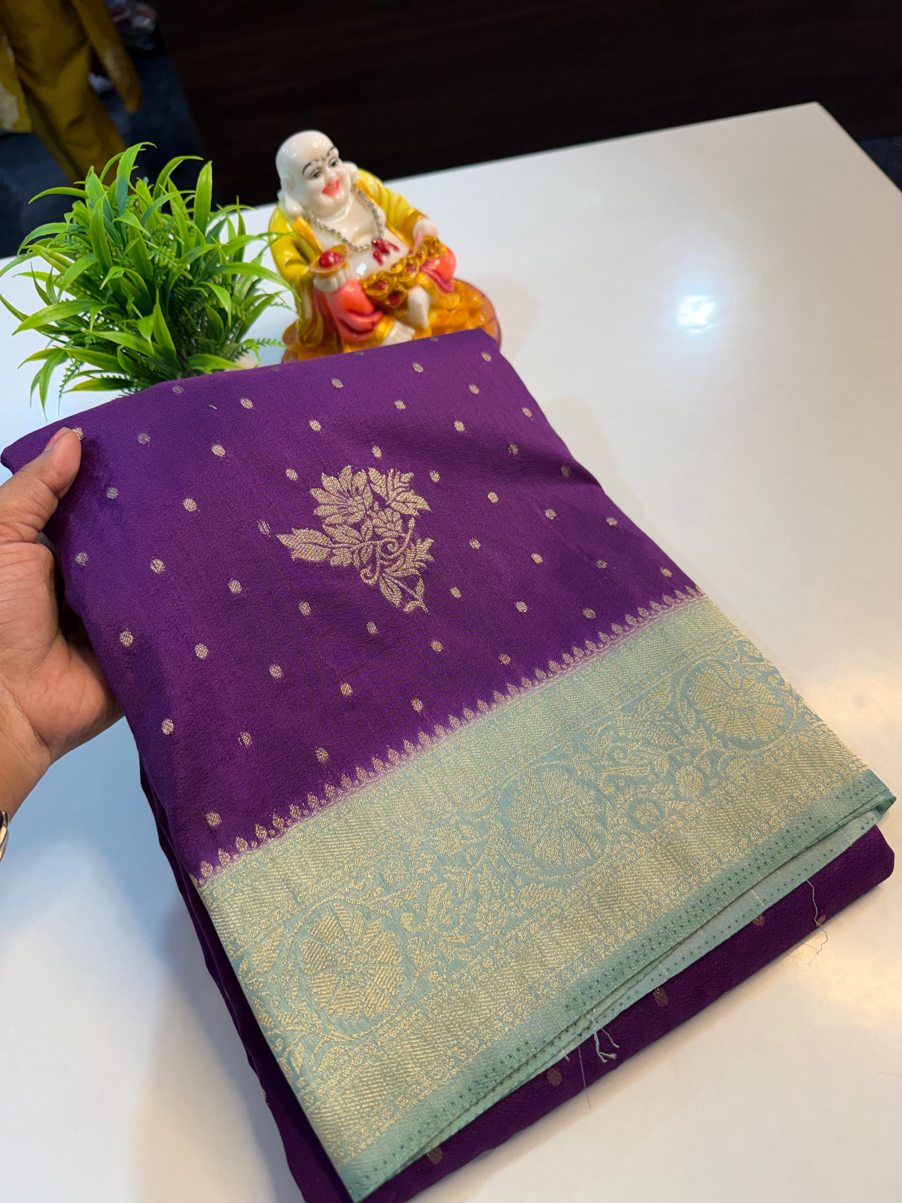 Georgette Saree with Buttas & Rich Pallu | Butta Blouse…