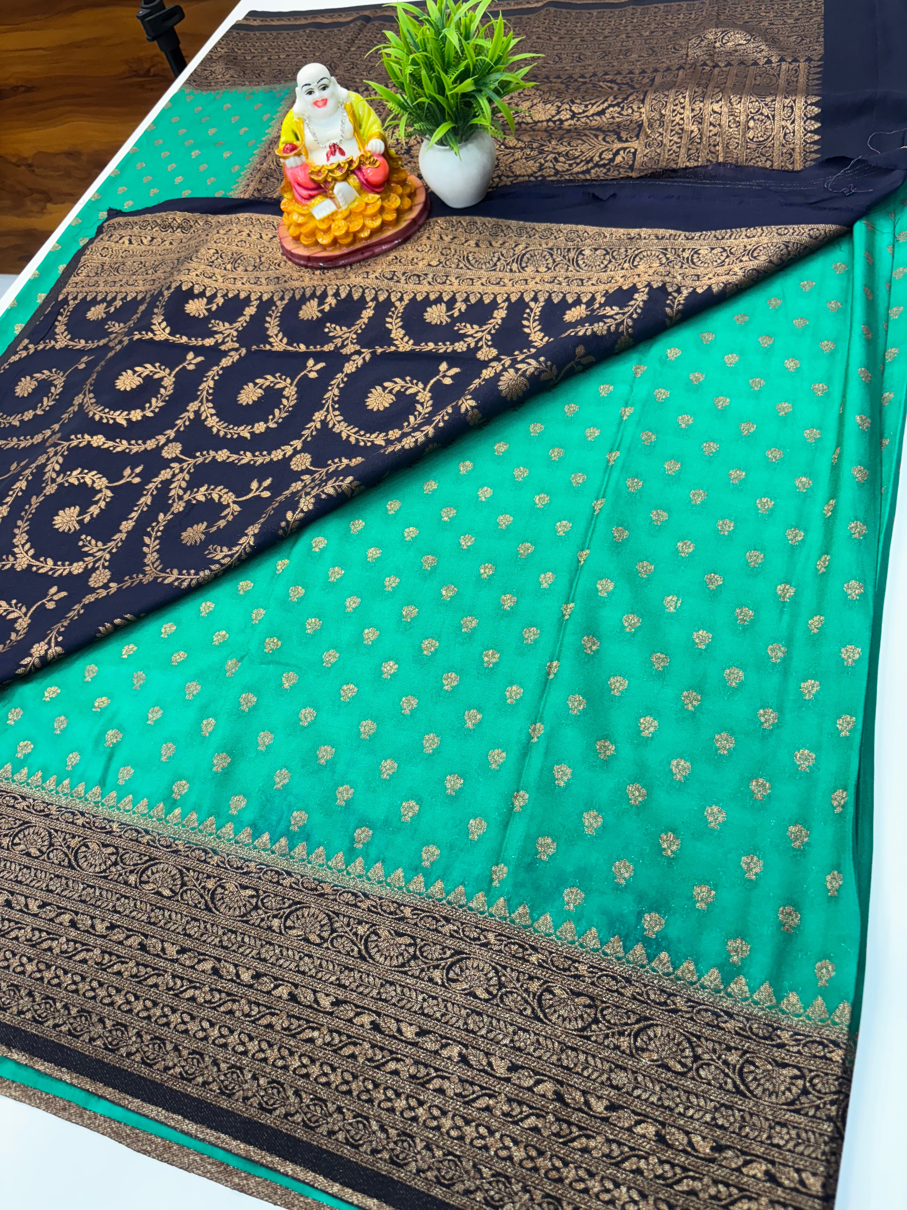Premium Khaddi Georgette Saree with Buttas & Rich Pallu | Padmavathi Silks and Sarees