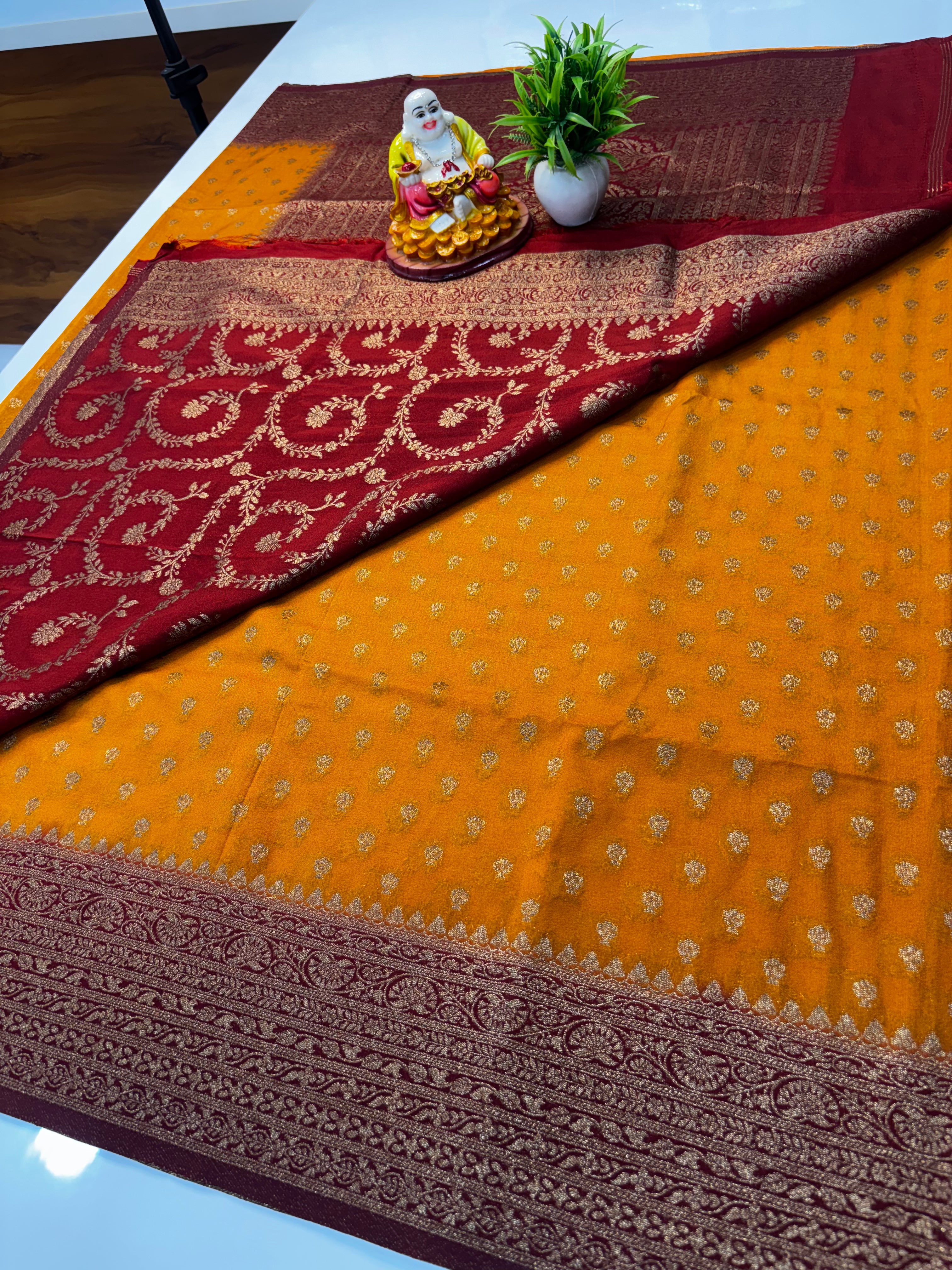 Premium Khaddi Georgette Saree with Buttas & Rich Pallu | Padmavathi Silks and Sarees