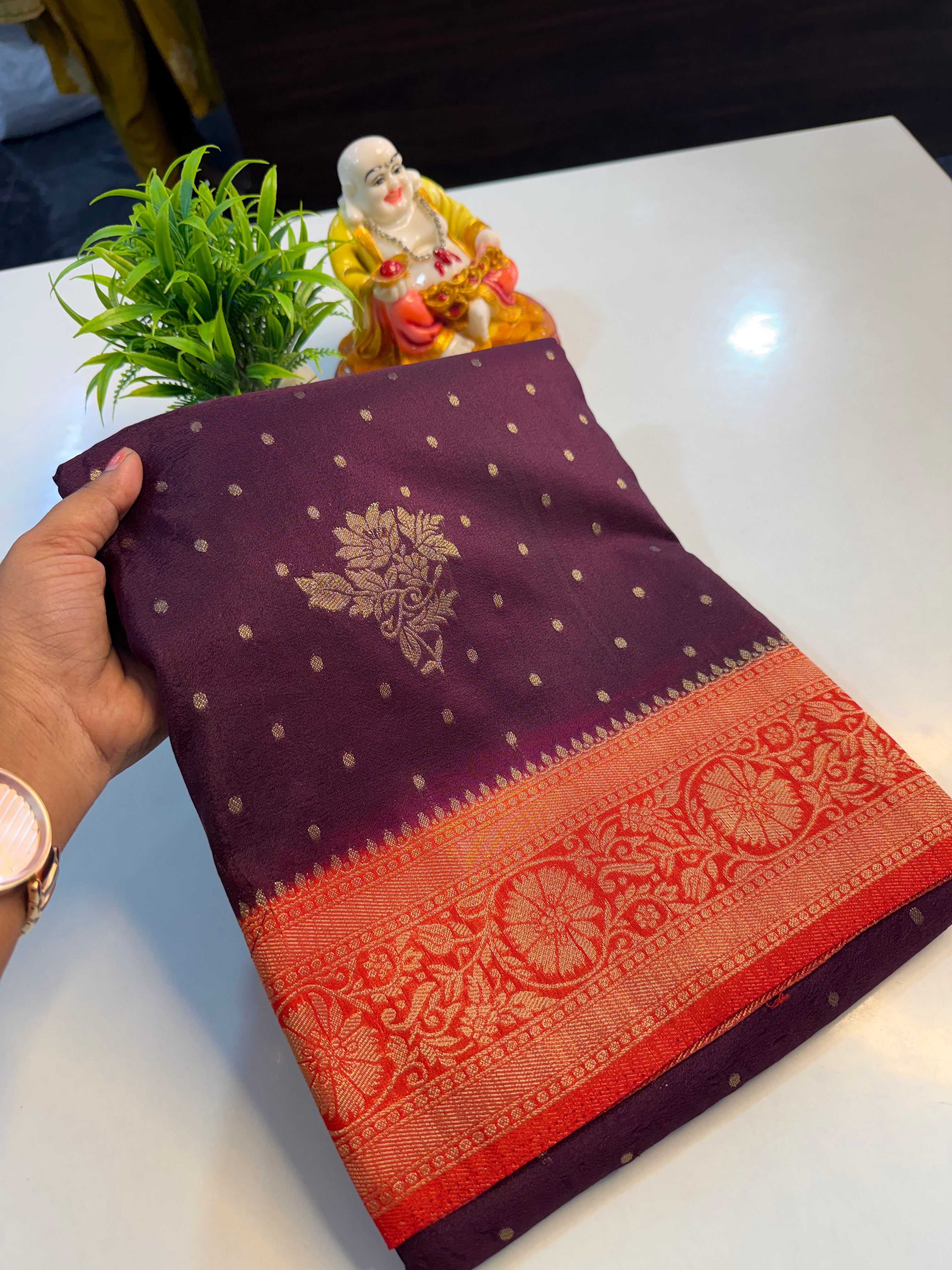 Georgette Saree with Buttas & Rich Pallu | Butta Blouse…