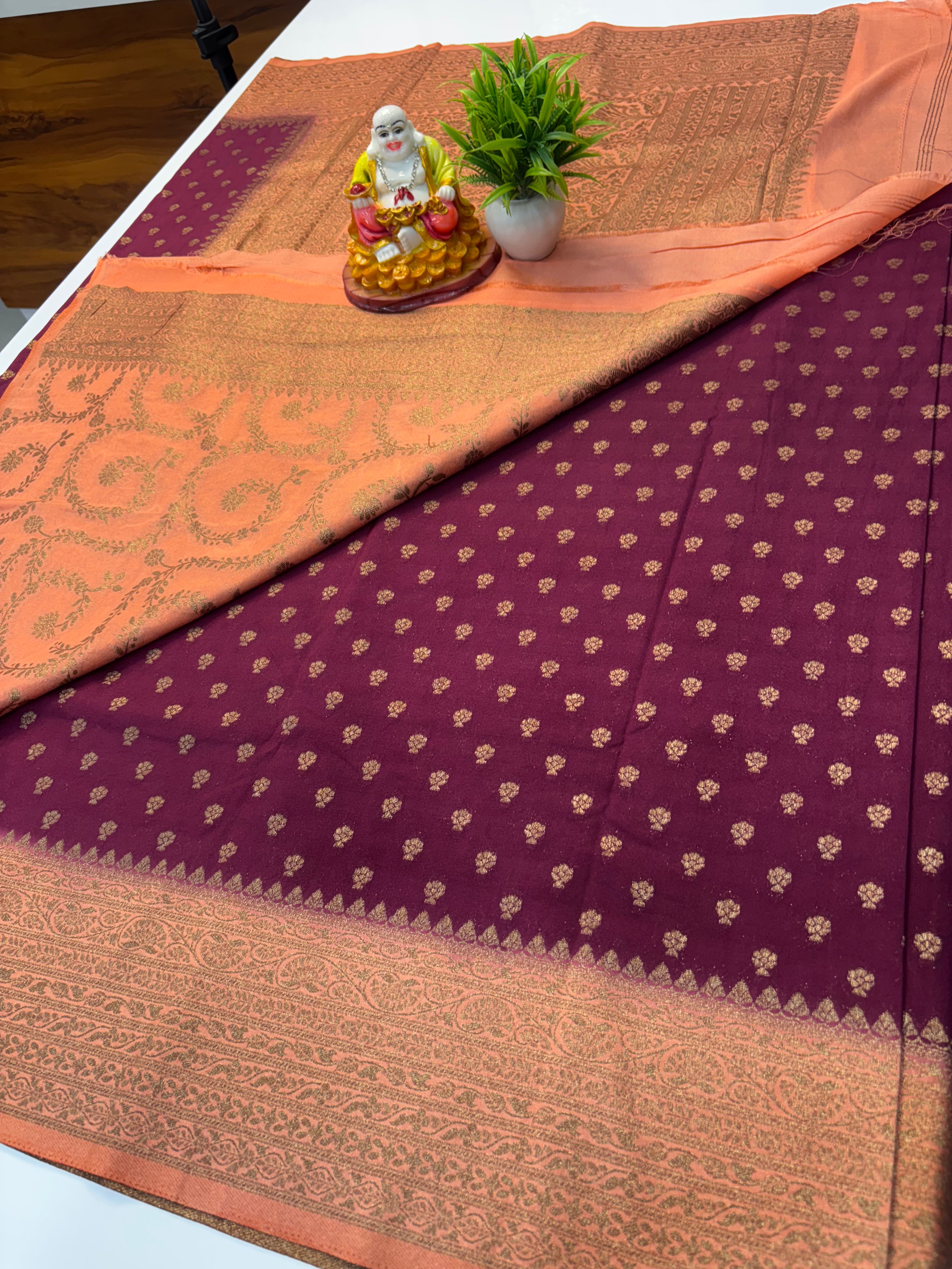 Premium Khaddi Georgette Saree with Buttas & Rich Pallu | Padmavathi Silks and Sarees