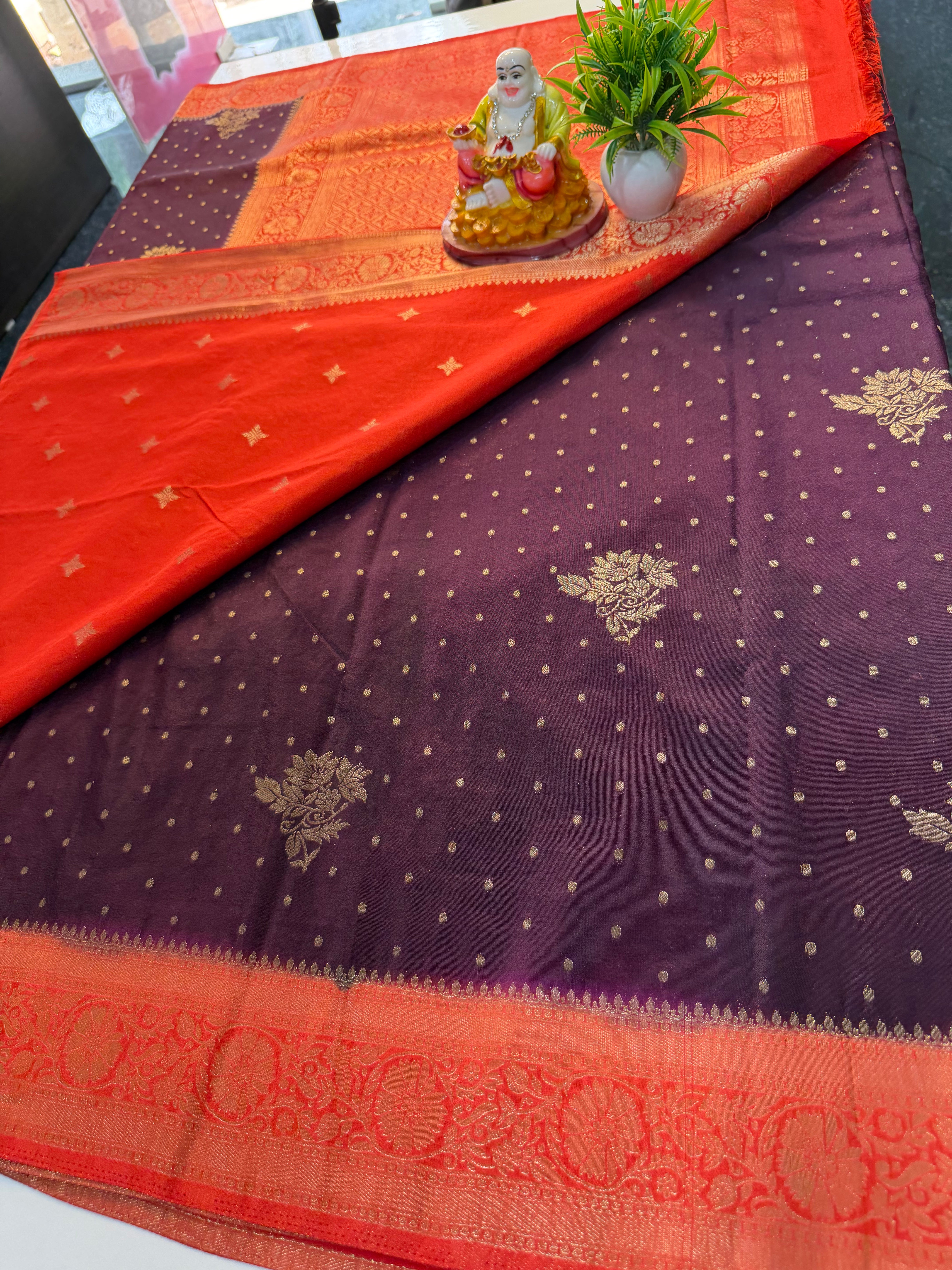 Georgette Saree with Buttas & Rich Pallu | Butta Blouse…