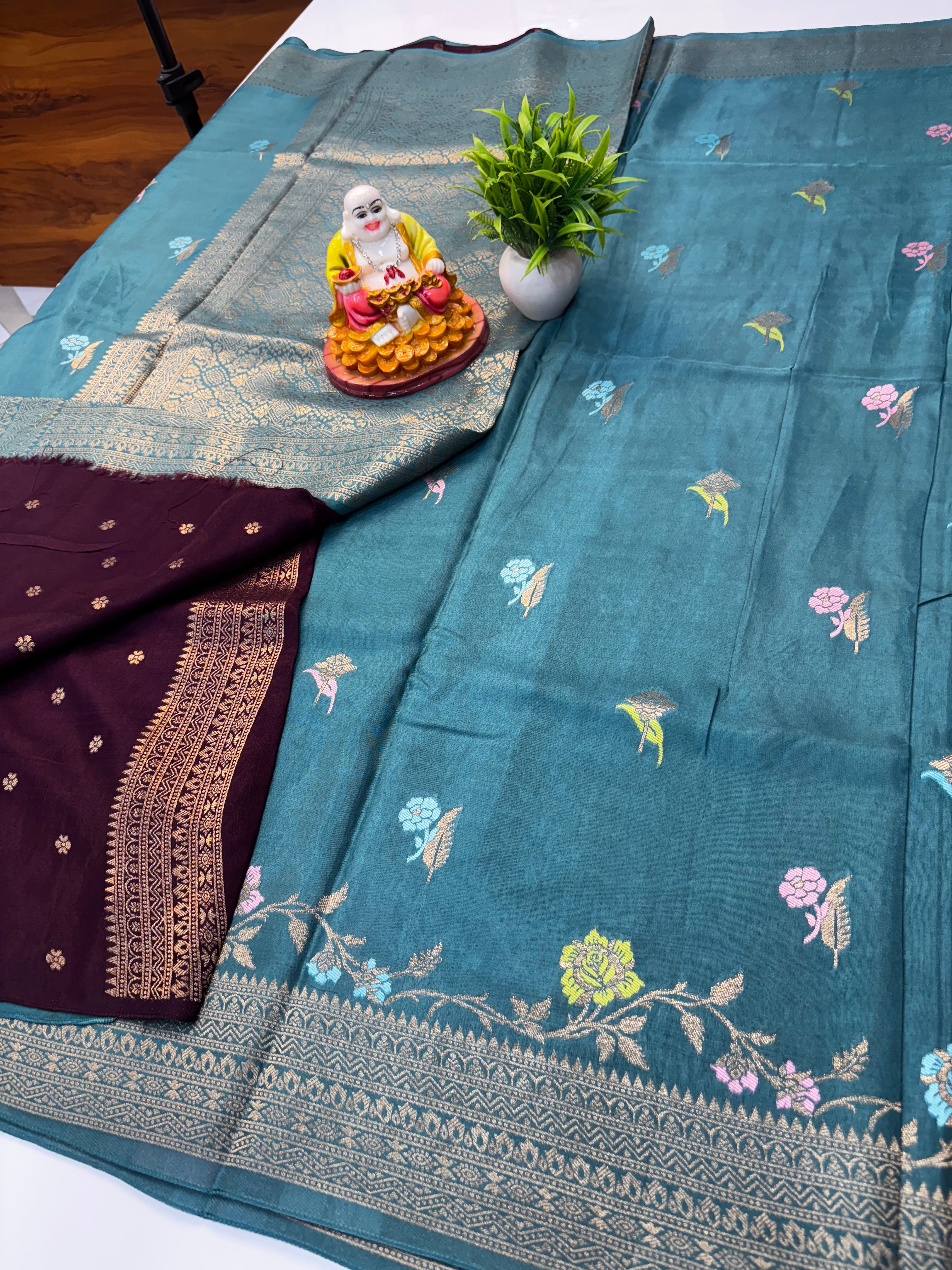 Premium Viscose Saree with Rich Pallu & Butta Blouse | Padmavathi Silks and Sarees