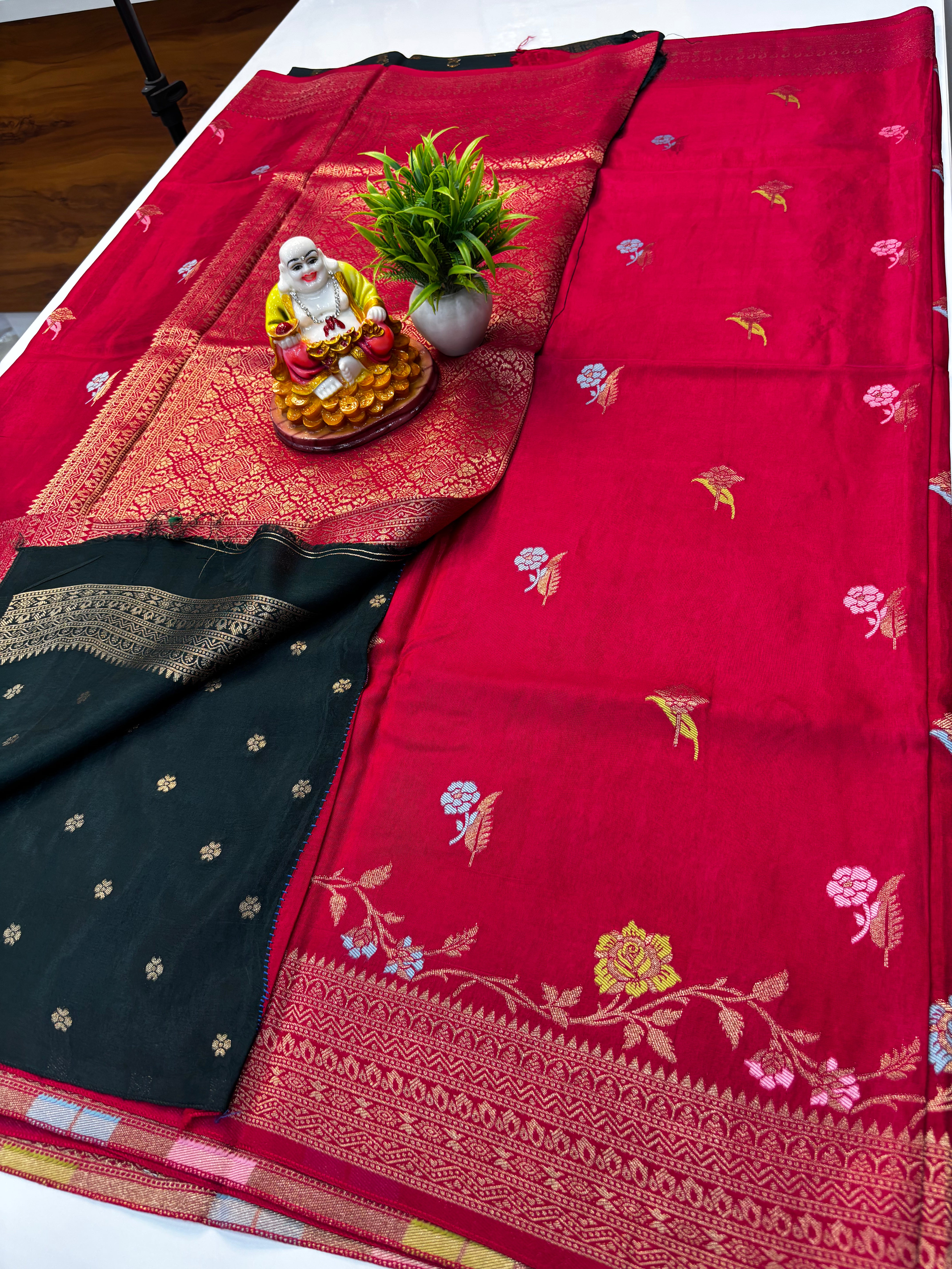 Premium Viscose Saree with Rich Pallu & Butta Blouse | Padmavathi Silks and Sarees