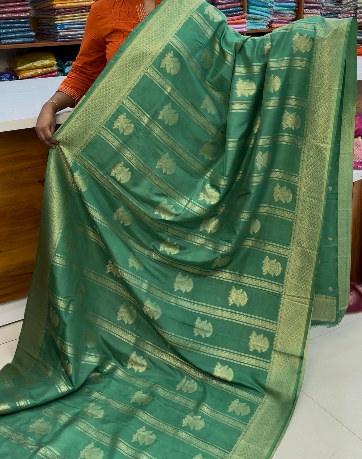 Premium Georgette Saree with Garuda Design & Rich Pallu | Padmavathi Silks and Sarees
