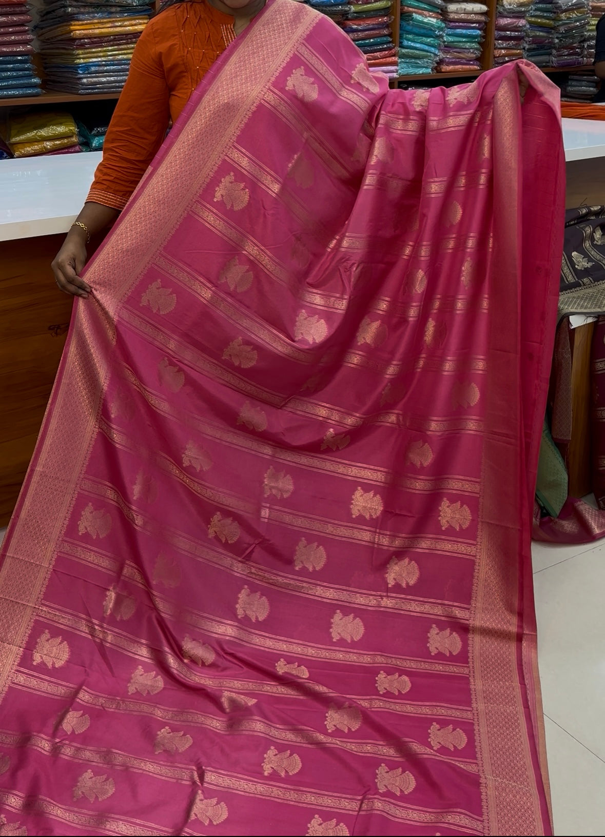 Premium Georgette Saree with Garuda Design & Rich Pallu | Padmavathi Silks and Sarees