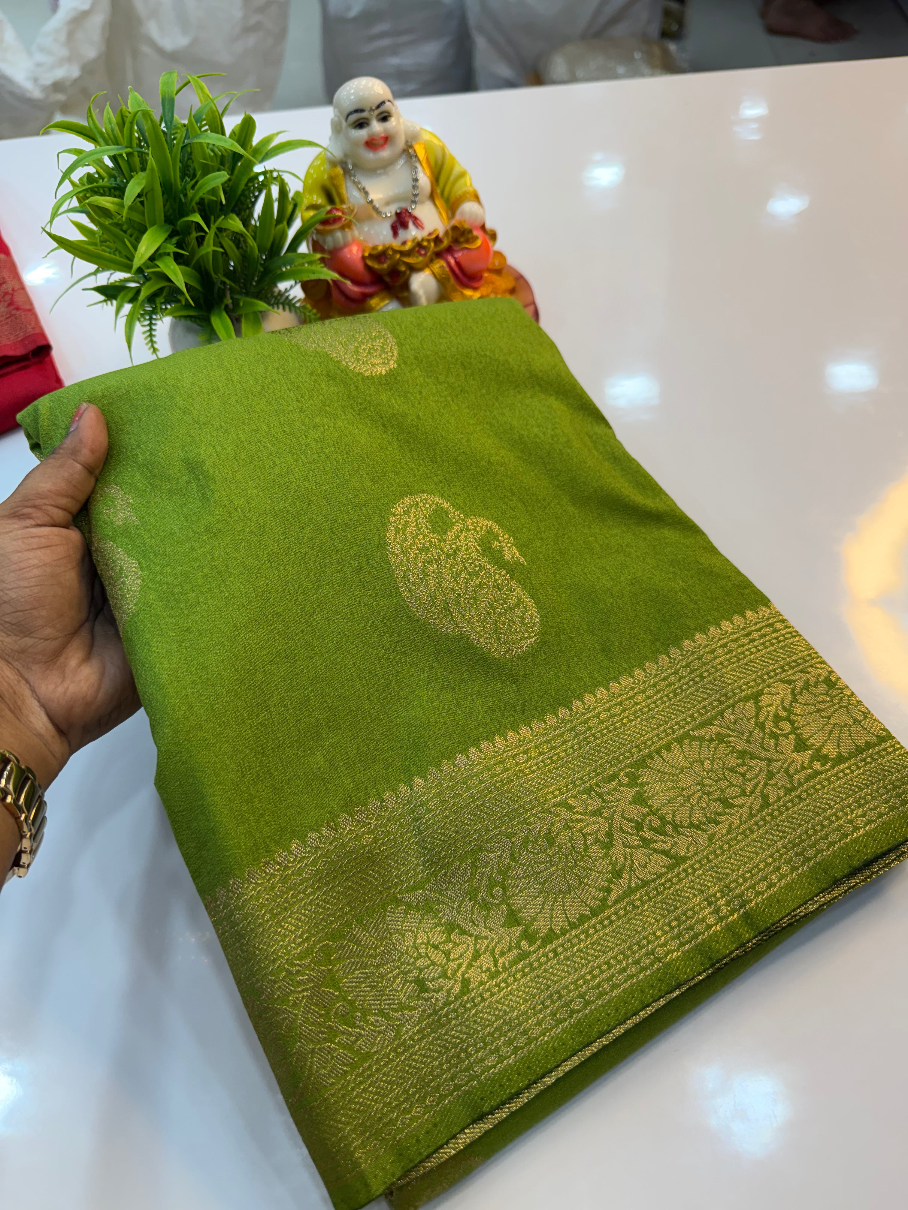 Premium Georgette Saree with Mango Buttas & Rich Pallu…