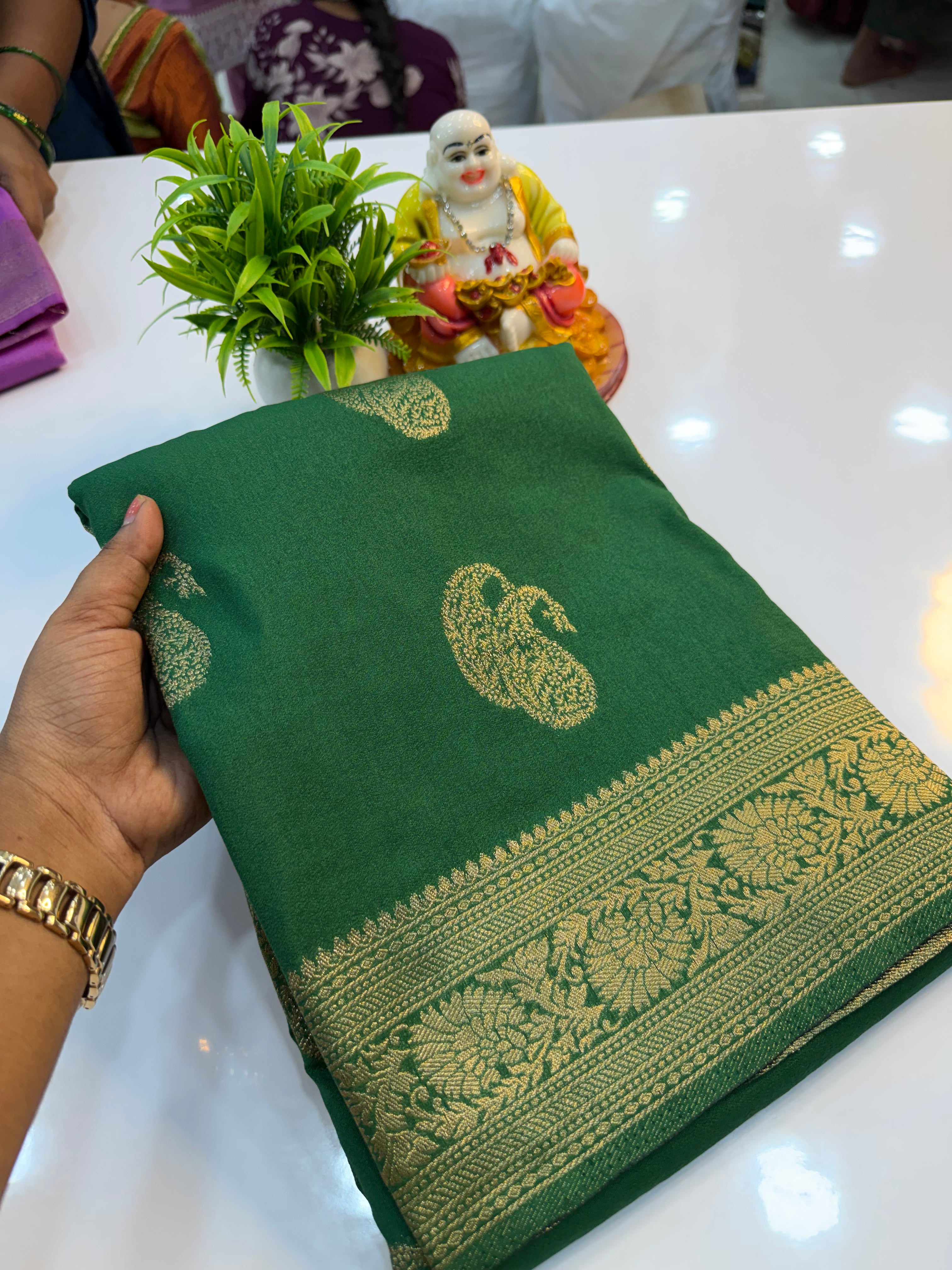 Premium Georgette Saree with Mango Buttas & Rich Pallu…
