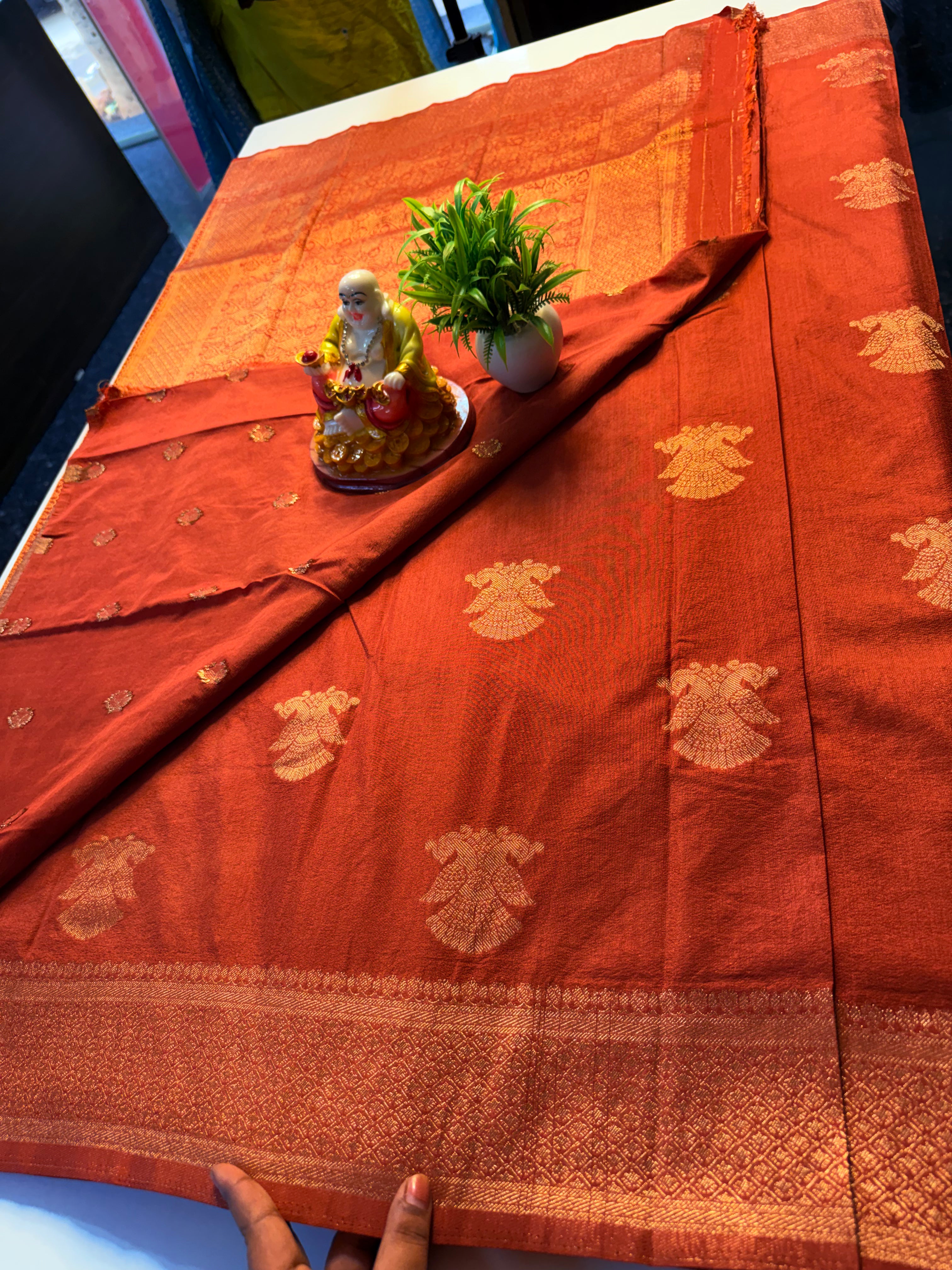 Beautiful Georgette Saree with Ganda Berunda Design | Rich Pallu & Butta Blouse..