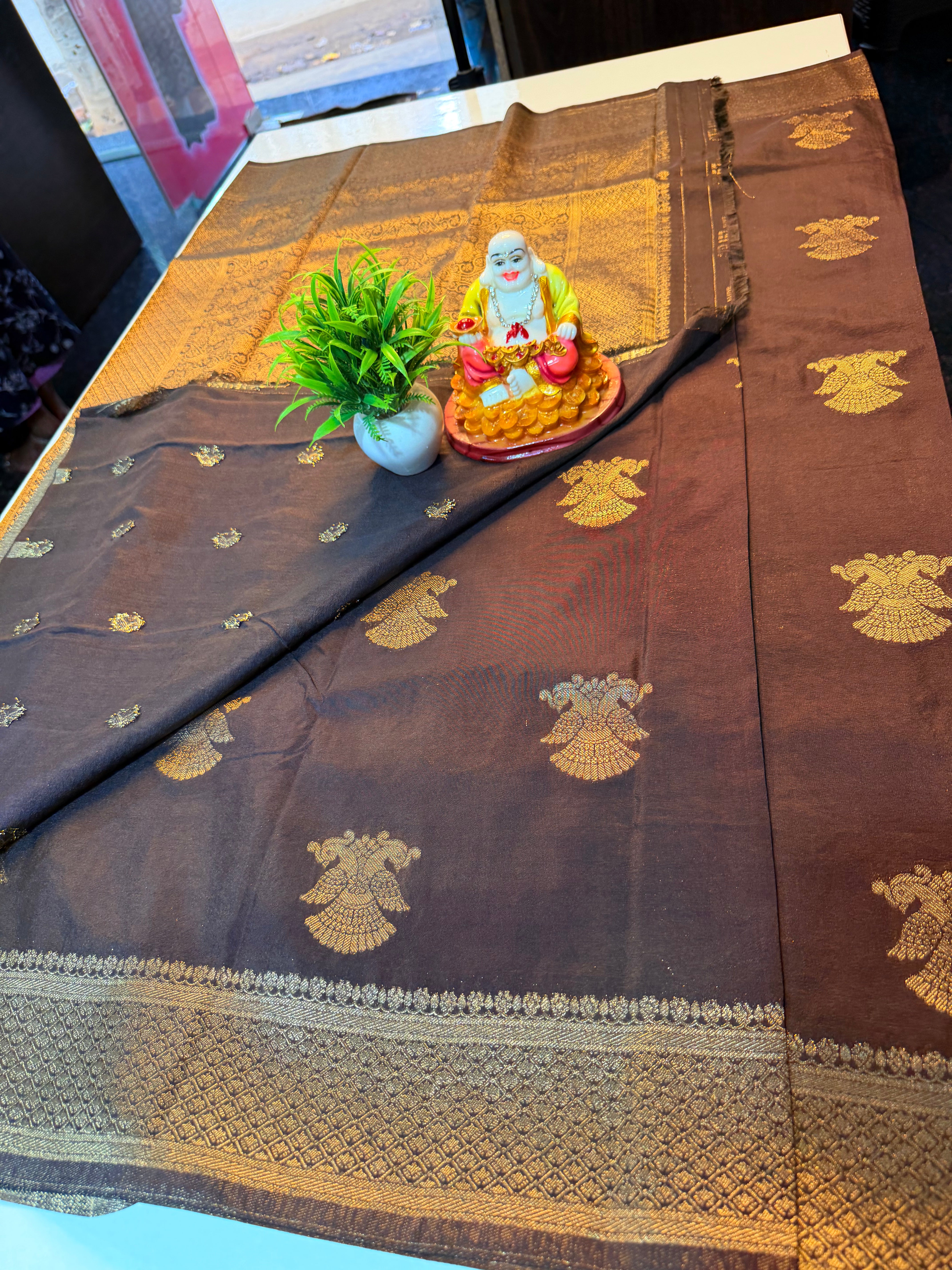 Beautiful Georgette Saree with Ganda Berunda Design | Rich Pallu & Butta Blouse..