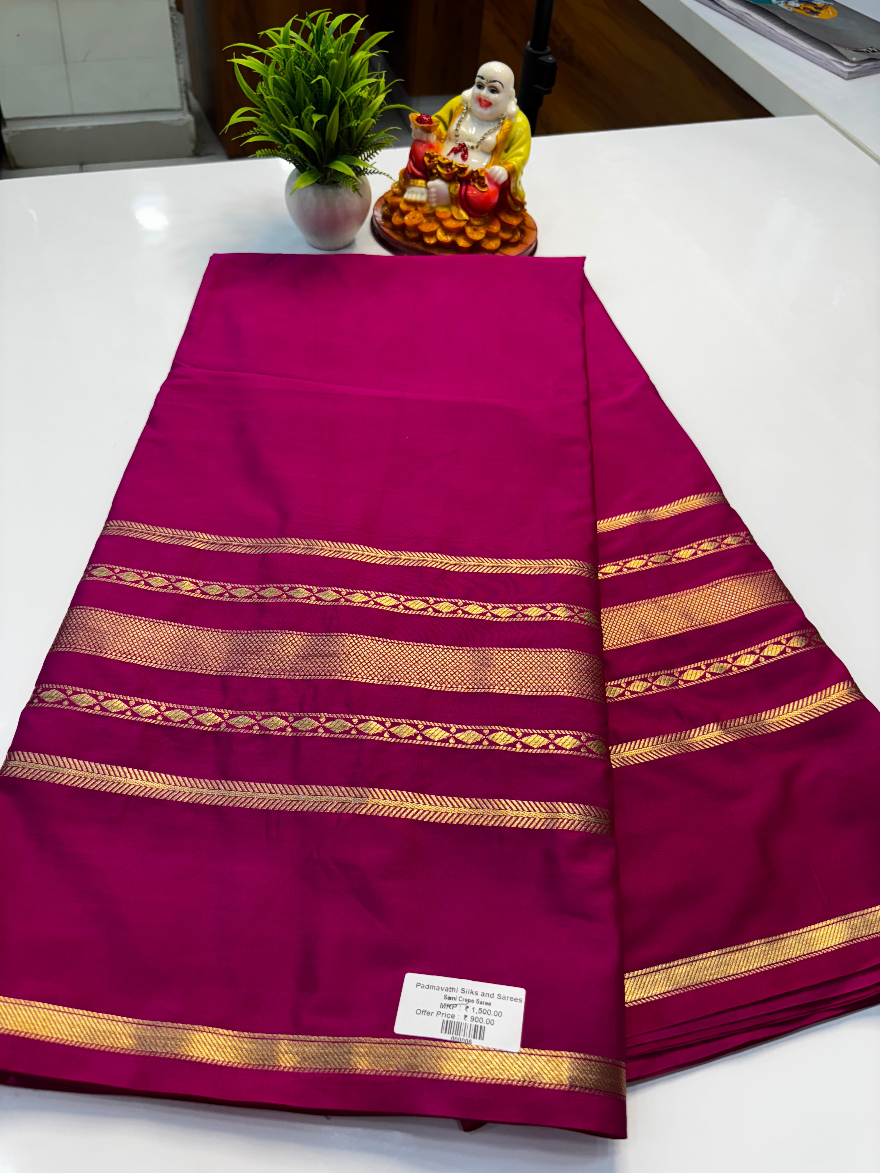 Premium Mysore Crepe Silk Saree | Padmavathi Silks and Sarees