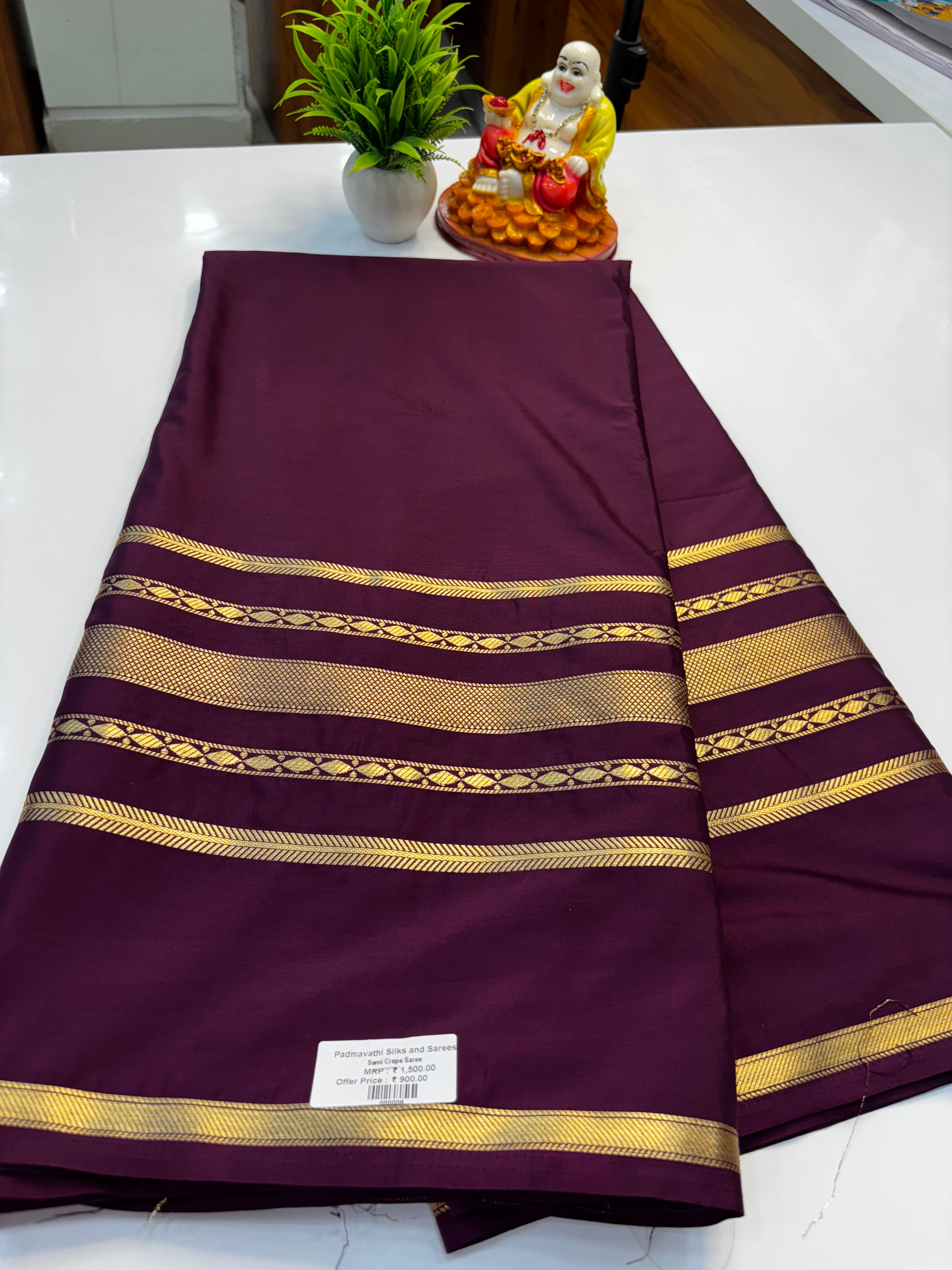 Premium Mysore Crepe Silk Saree | Padmavathi Silks and Sarees