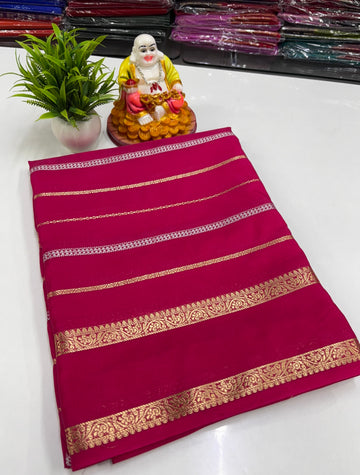 Mysore Crepe Silk Saree with Stripes