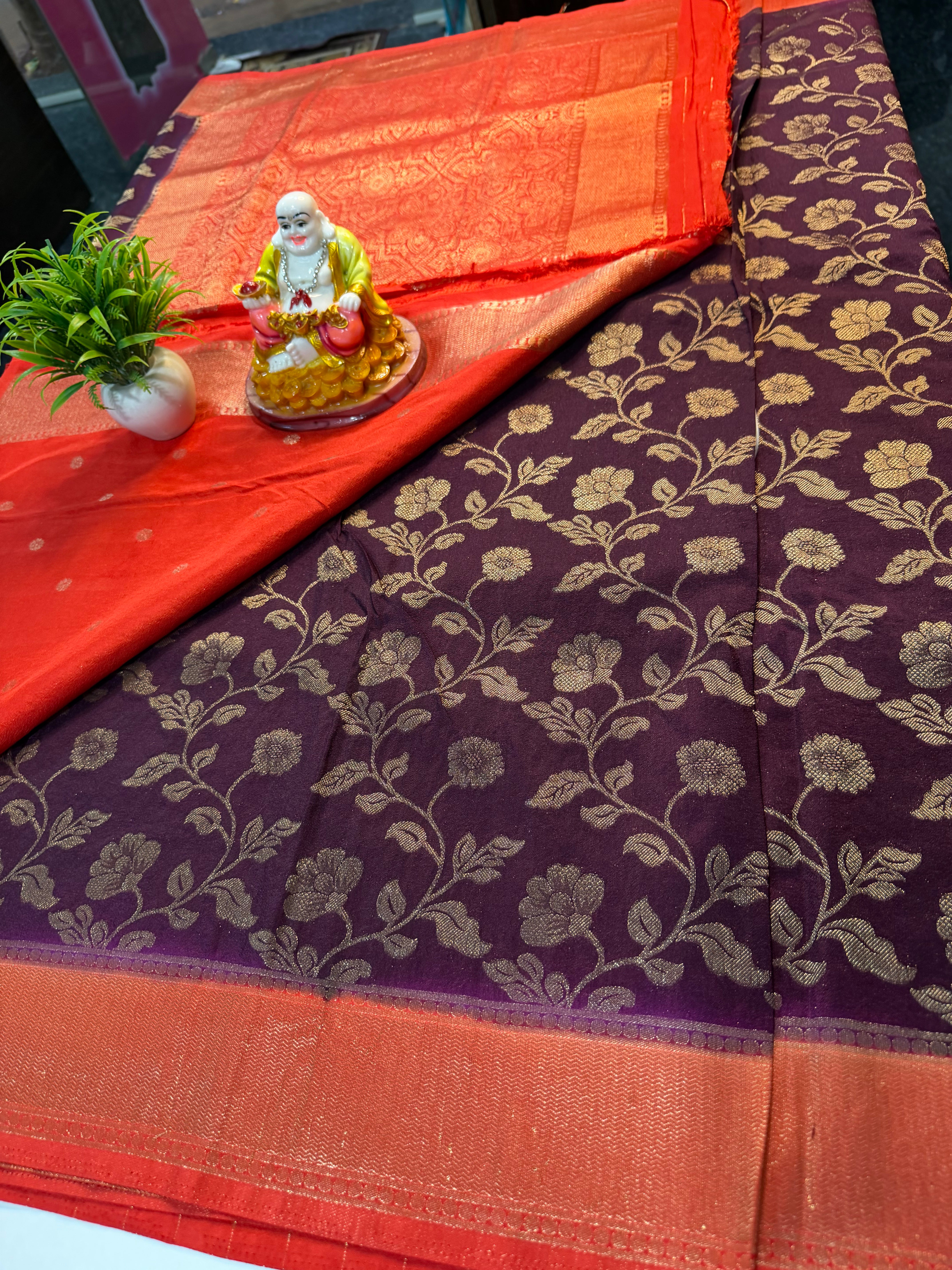 Premium Georgette Saree with Meenakari Pattern | Rich Pallu & Butta Blouse…