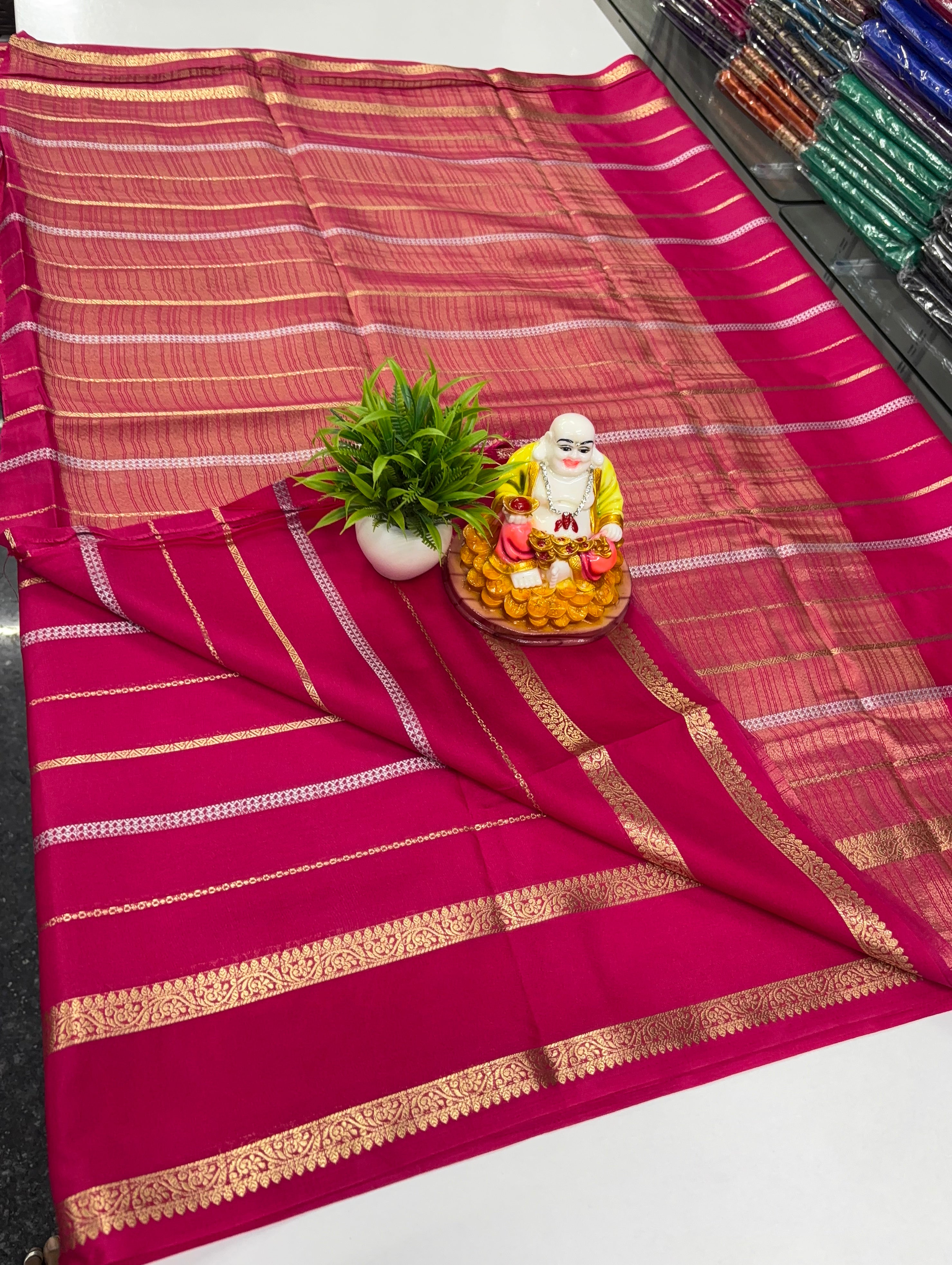Mysore Crepe Silk Saree with Stripes