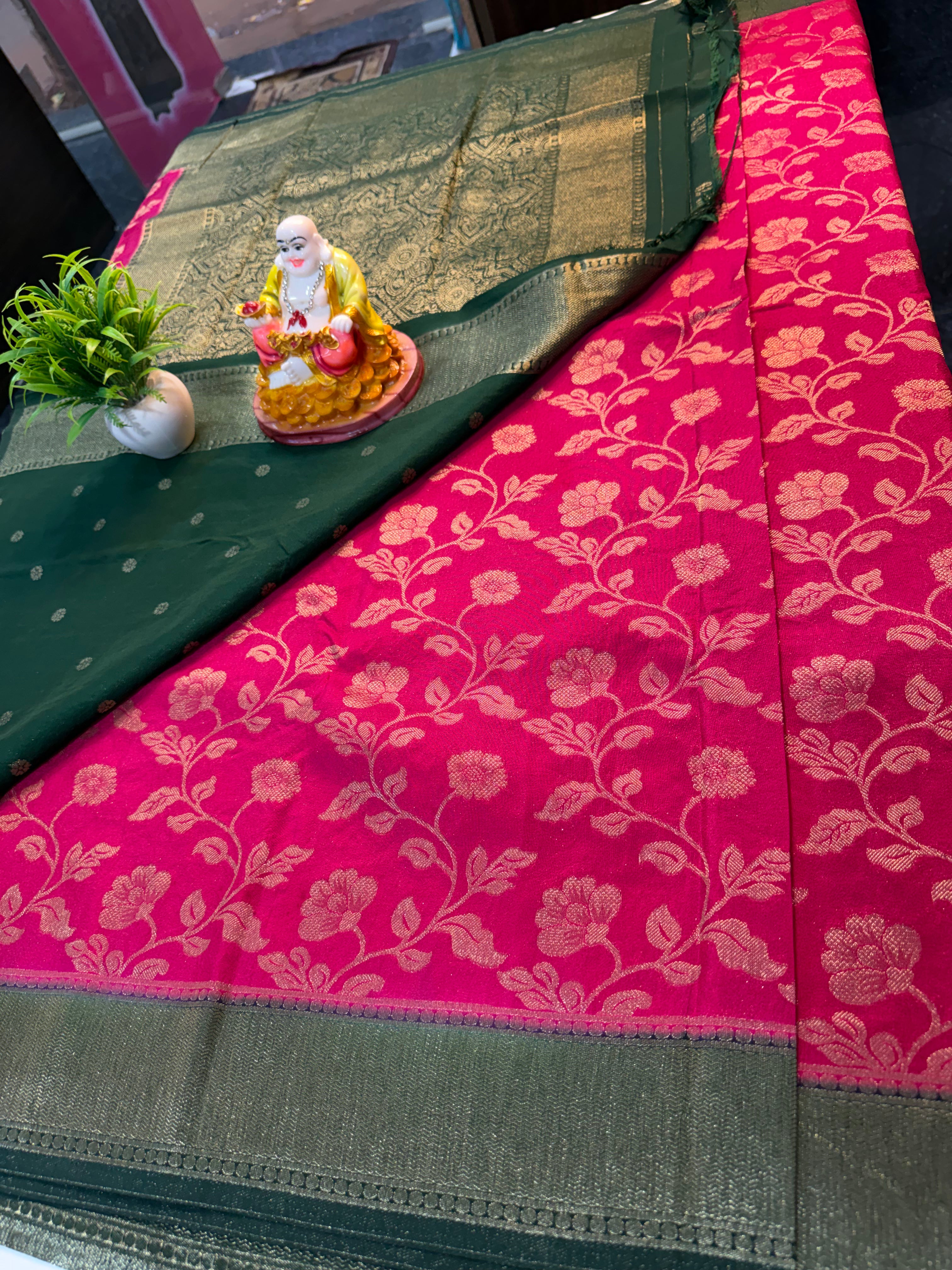 Premium Georgette Saree with Meenakari Pattern | Rich Pallu & Butta Blouse…