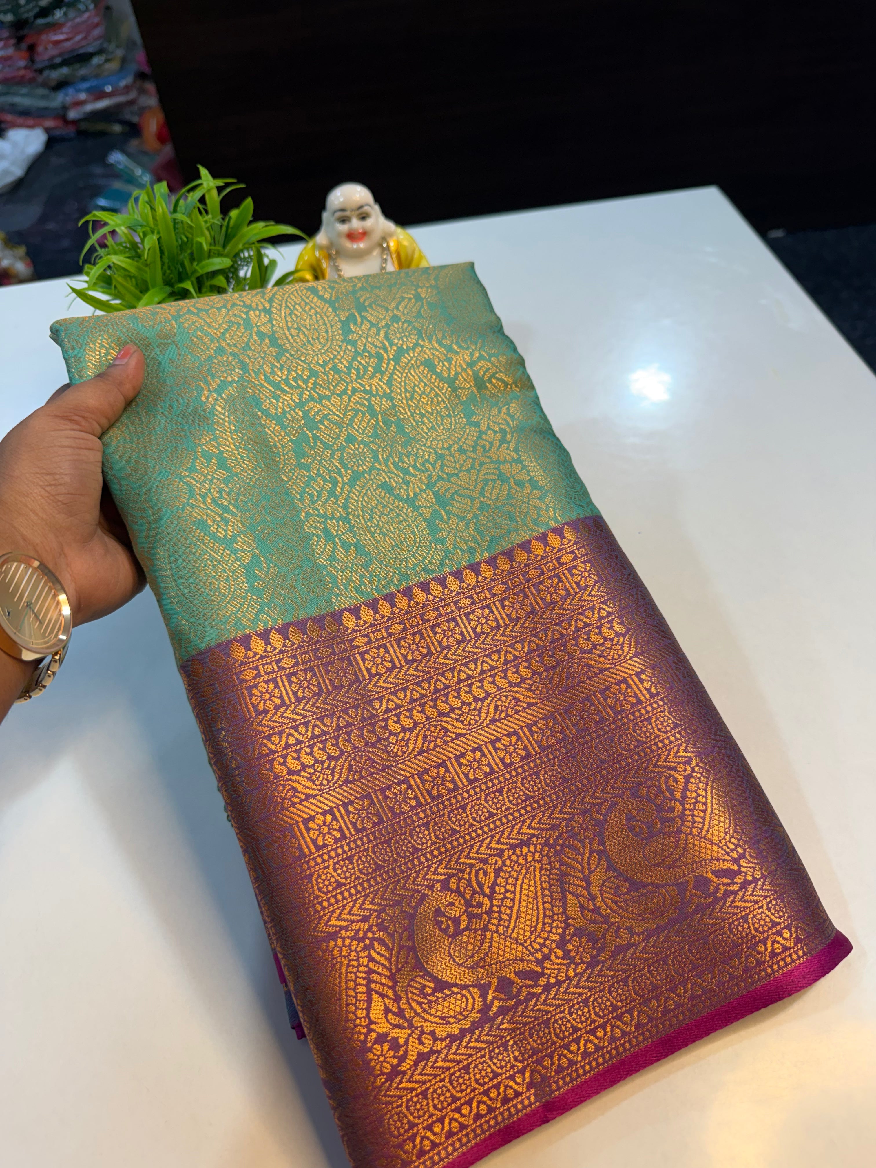Premium Semi Kanjeevaram Saree with Rich Pallu