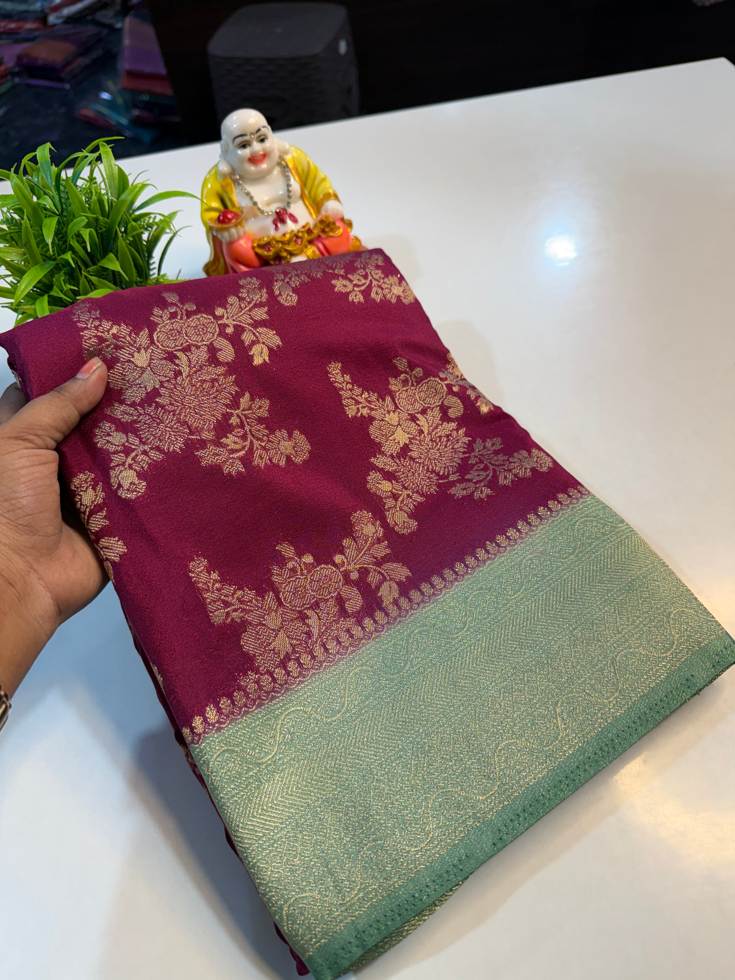 Premium Georgette Saree with Jaal Pattern | Rich Pallu & Butta Blouse…