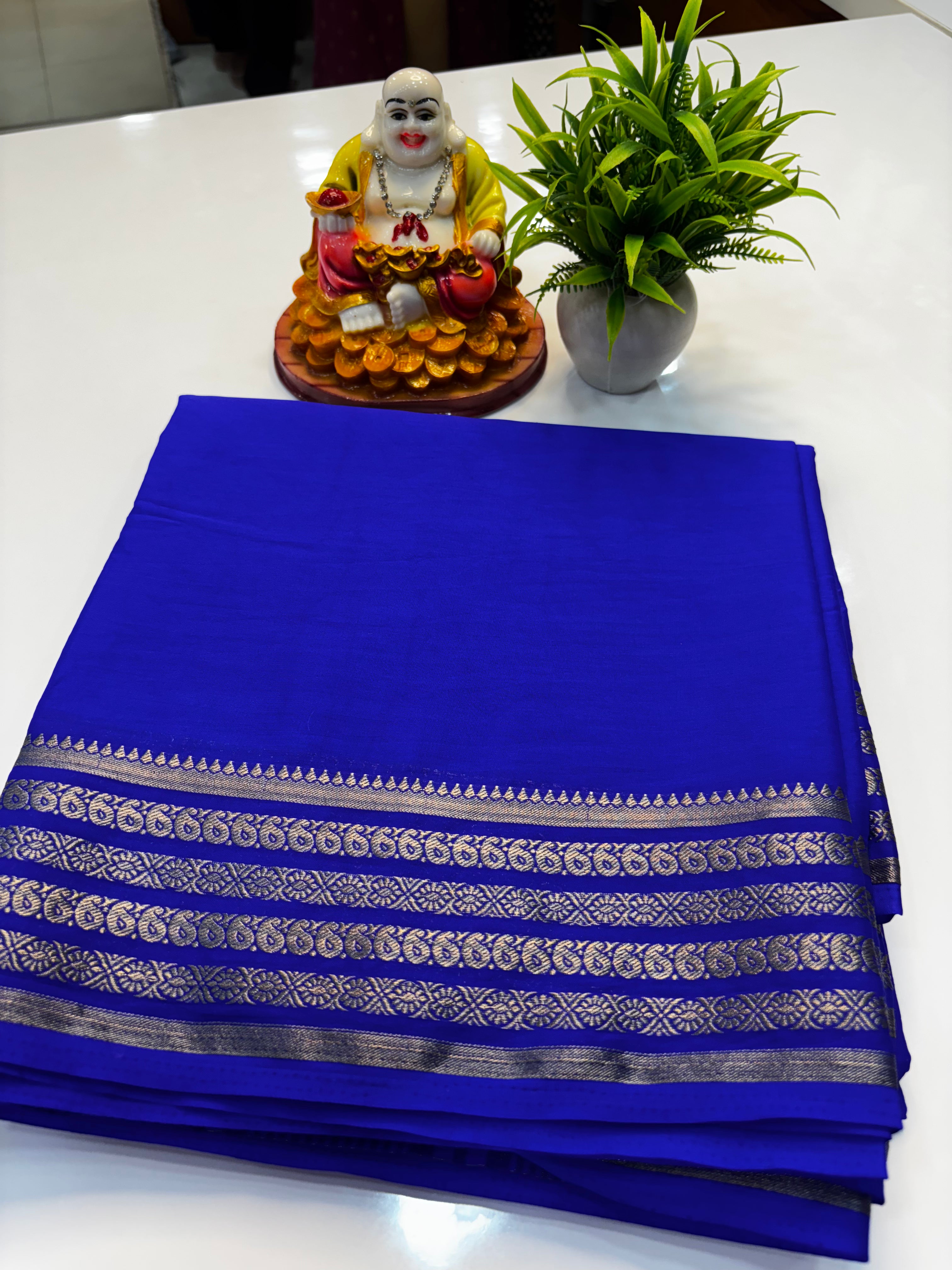 Mysore Crepe Silk Saree with Elegant Border & Rich Pallu
