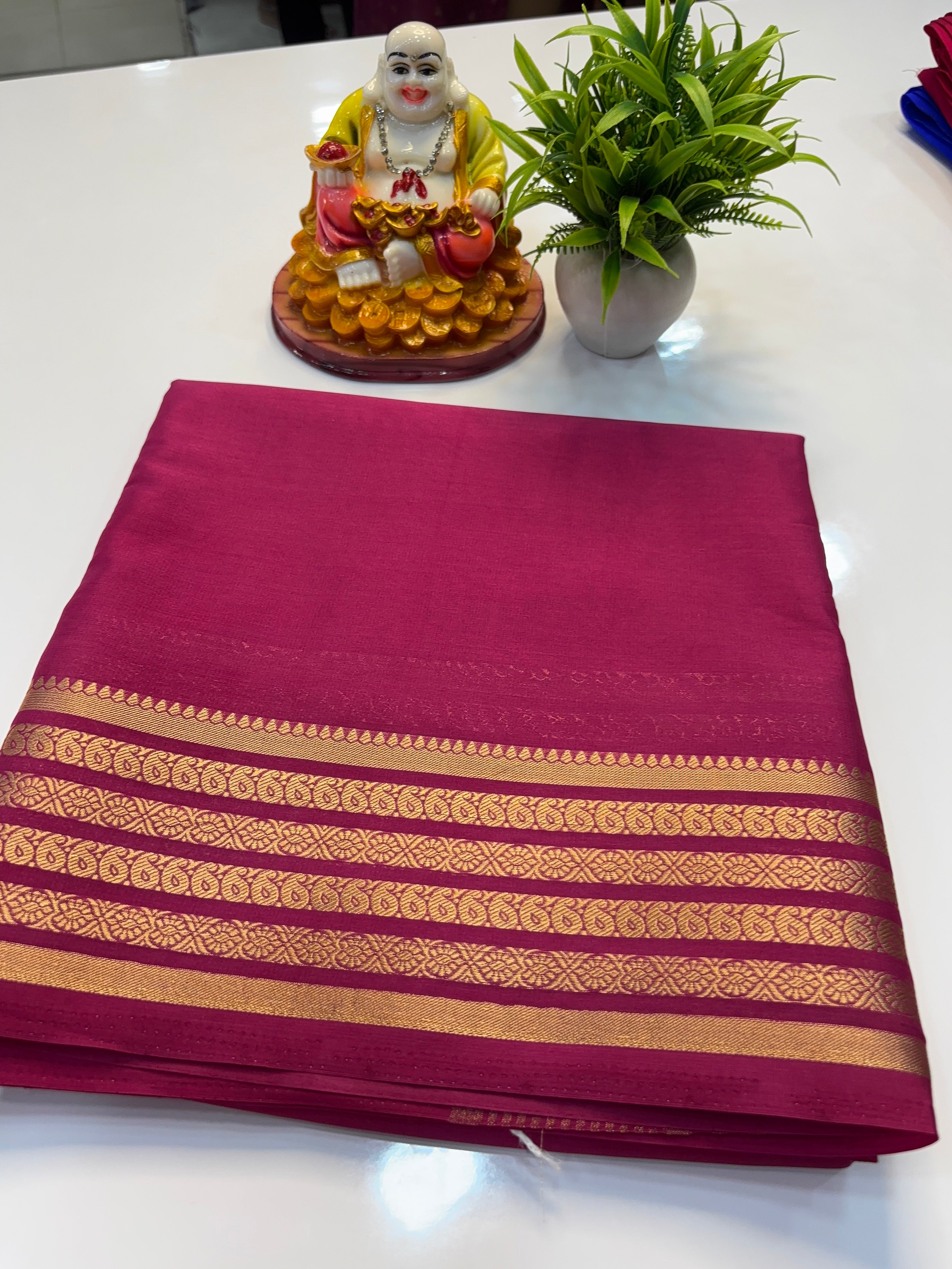 Mysore Crepe Silk Saree with Elegant Border & Rich Pallu