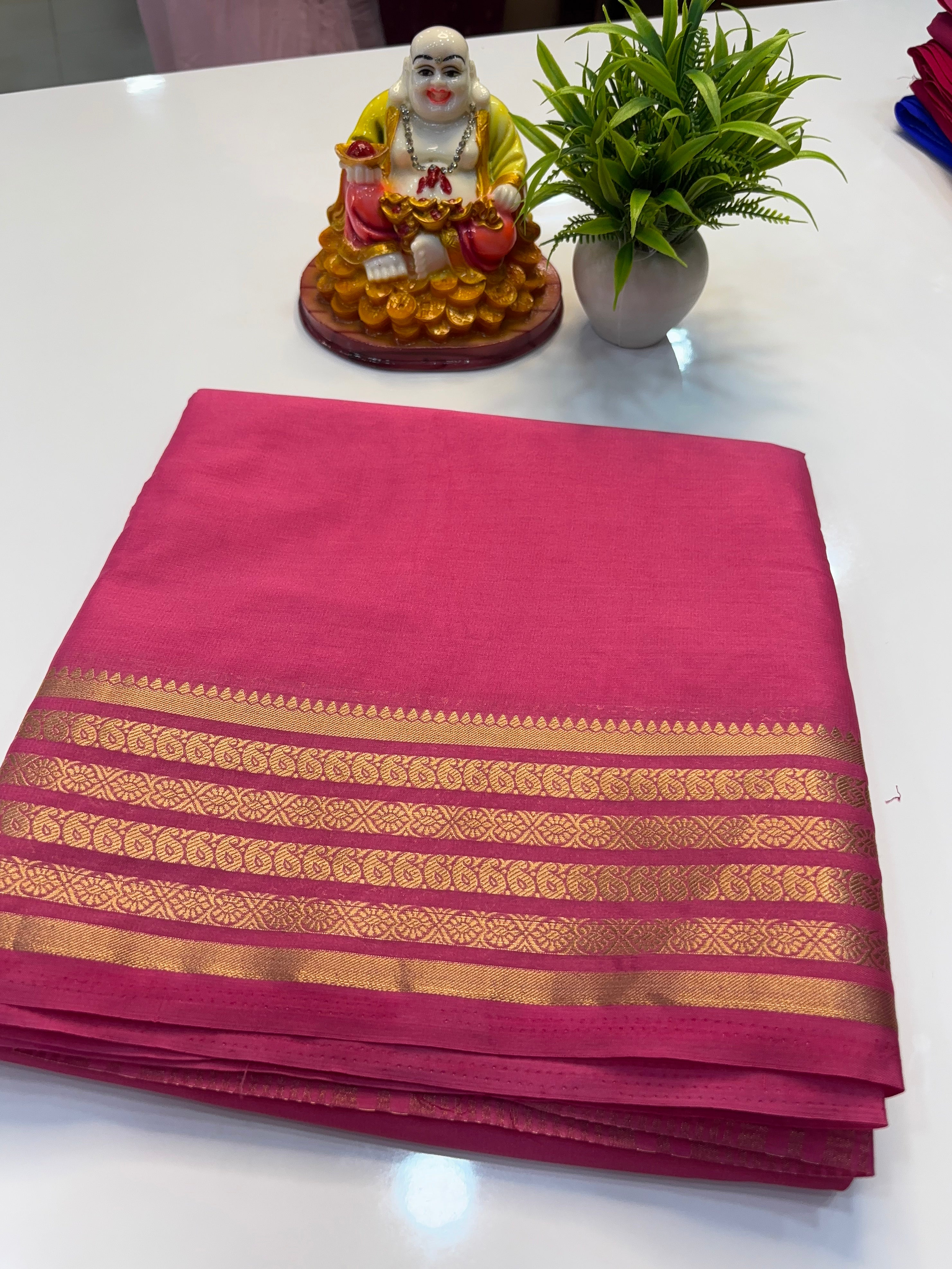 Mysore Crepe Silk Saree with Elegant Border & Rich Pallu