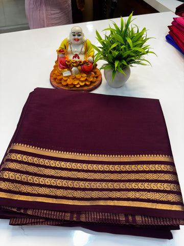 Mysore Crepe Silk Saree with Elegant Border & Rich Pallu